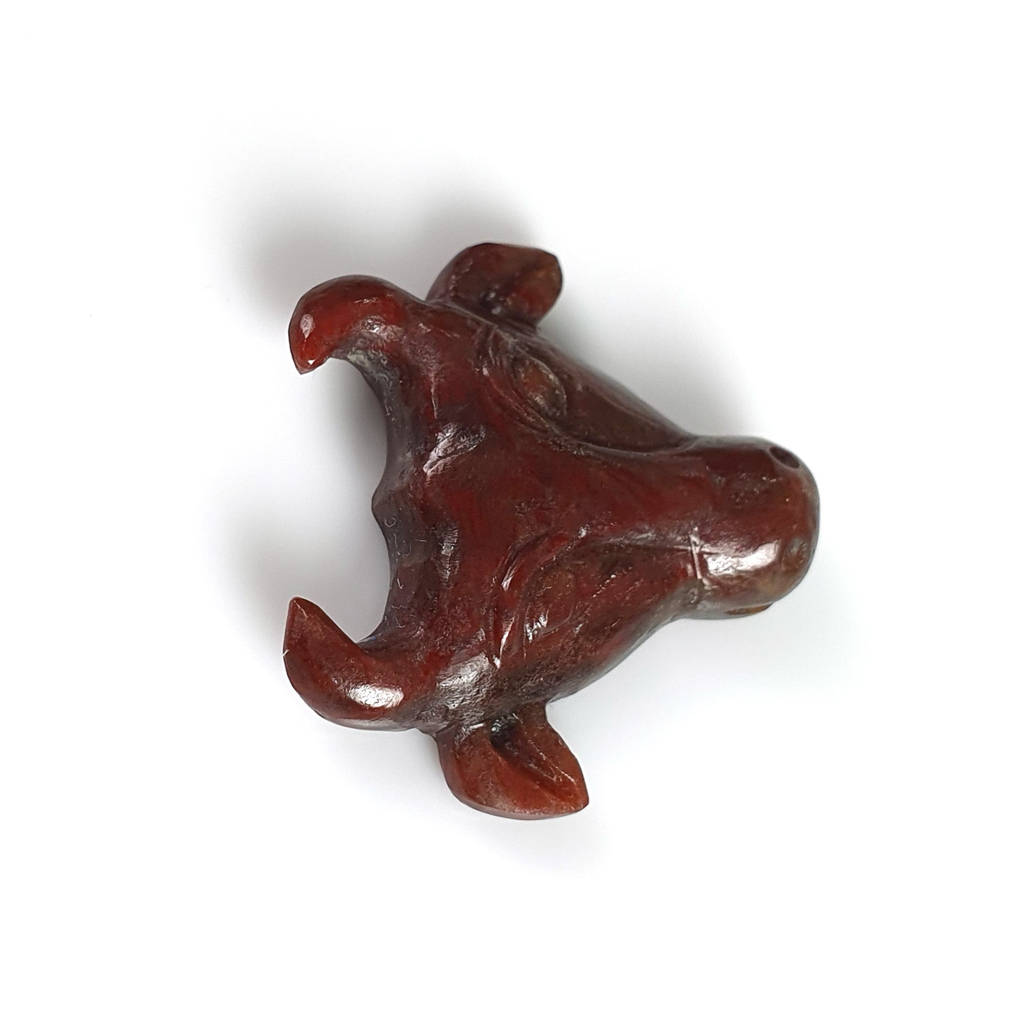 20.50cts Natural Untreated Sapphire Hand Carved Bull Figurine - 24x23mm Multi Sapphire Gemstone Carving for Jewelry Making & Collectibles (Video Included) | Perfect for Home Decor, Gift Giving & Spiritual Healing