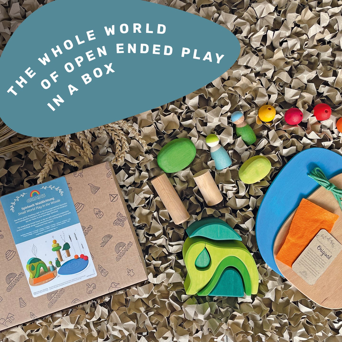 Grimm's Small World Play Set - In the Woods | Wooden Toy Animals & Trees for Kids | Pretend Play, Montessori Learning, Waldorf Education | Perfect for Home, Classroom & Outdoor Nature Exploration
