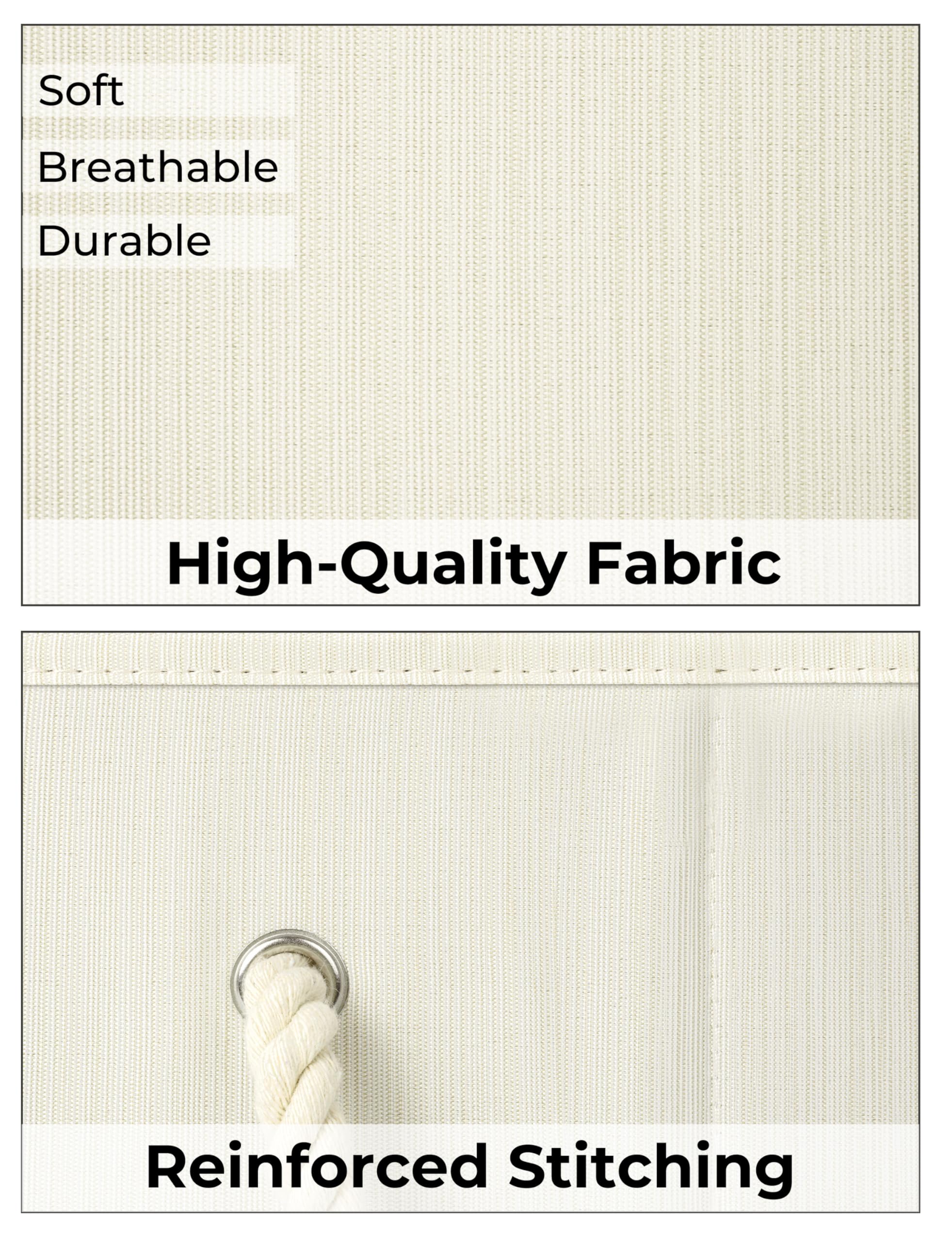 Foldable Fabric Storage Baskets with Handles - 3-Pack Medium Closet Organizer Bins for Shelves (Beige, White & Ivory) | Perfect for Bedroom, Closet & Kids Room Organization