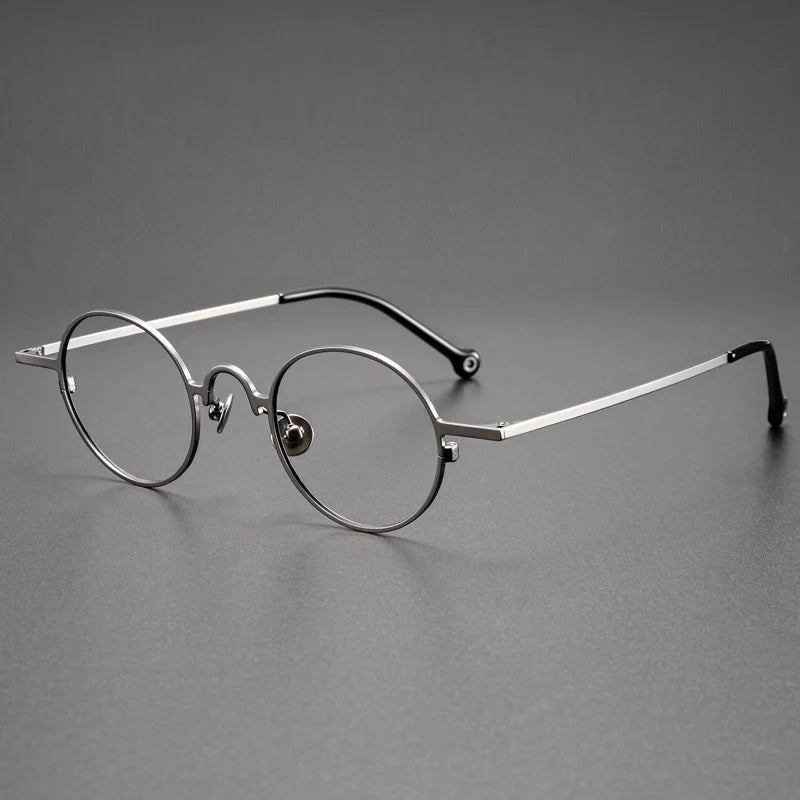 Brightzone Unisex Full Rim Oval Round Titanium Eyeglasses Frame 74080 - Lightweight & Durable Glasses for Work, Reading & Everyday Wear