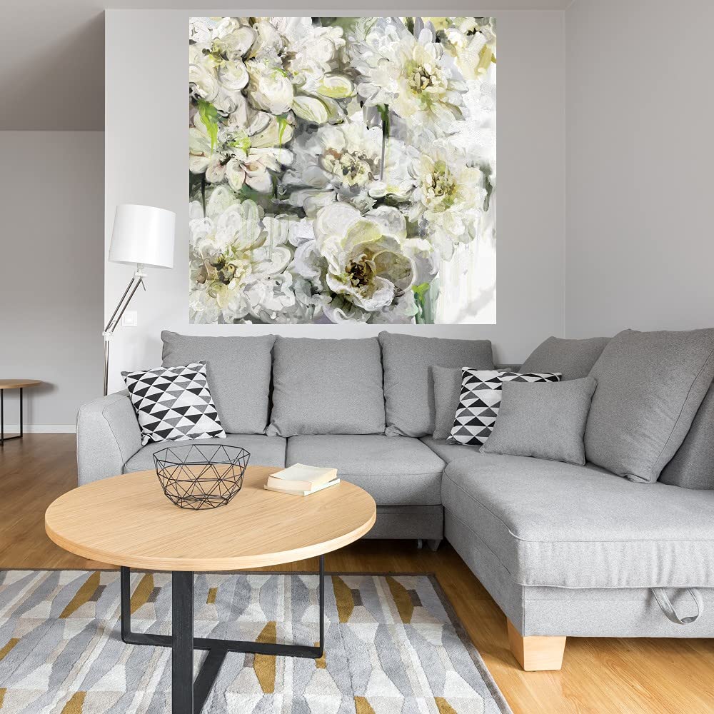 Greenhouse Blooms Fine Art Canvas - 37x37 Inch Wall Decor for Living Room, Bedroom, Office | Ready to Hang Floral Painting by Artist Studio Arts | Perfect for Home, Kitchen, Bathroom & Dining Room Decor