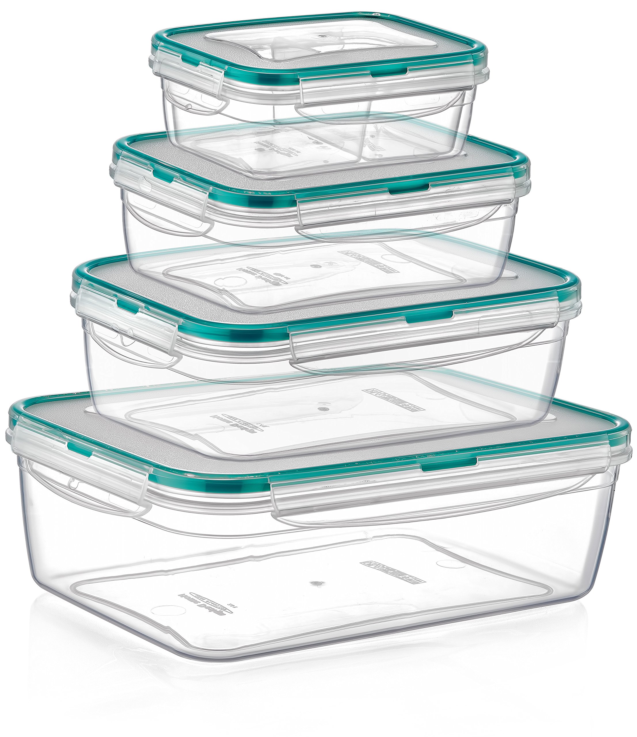 PlastArt 10-Piece Clear Rectangle Food Storage Container Set | BPA-Free Plastic Meal Prep Containers with Lids | Perfect for Kitchen Organization, Lunch Packing & Leftovers Storage