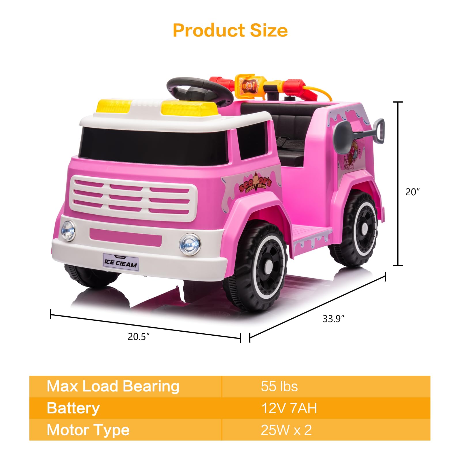 12V 7AH Kids Ride on Fire Truck Toy - Battery Powered Firefighter Car with Remote Control, Fire Gun, Shovel, Loudspeaker, Music & Lights - Forward/Backward, MP3/USB/TF Port - Perfect for Outdoor Play, Birthday Gifts & Pretend Firefighter Role Play (Pink)
