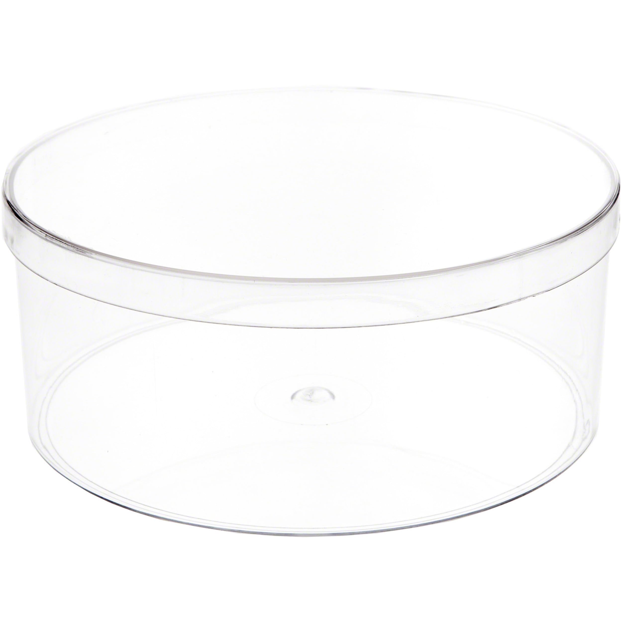 Pioneer Plastics 185C Clear Round Plastic Food Storage Containers, 7.375