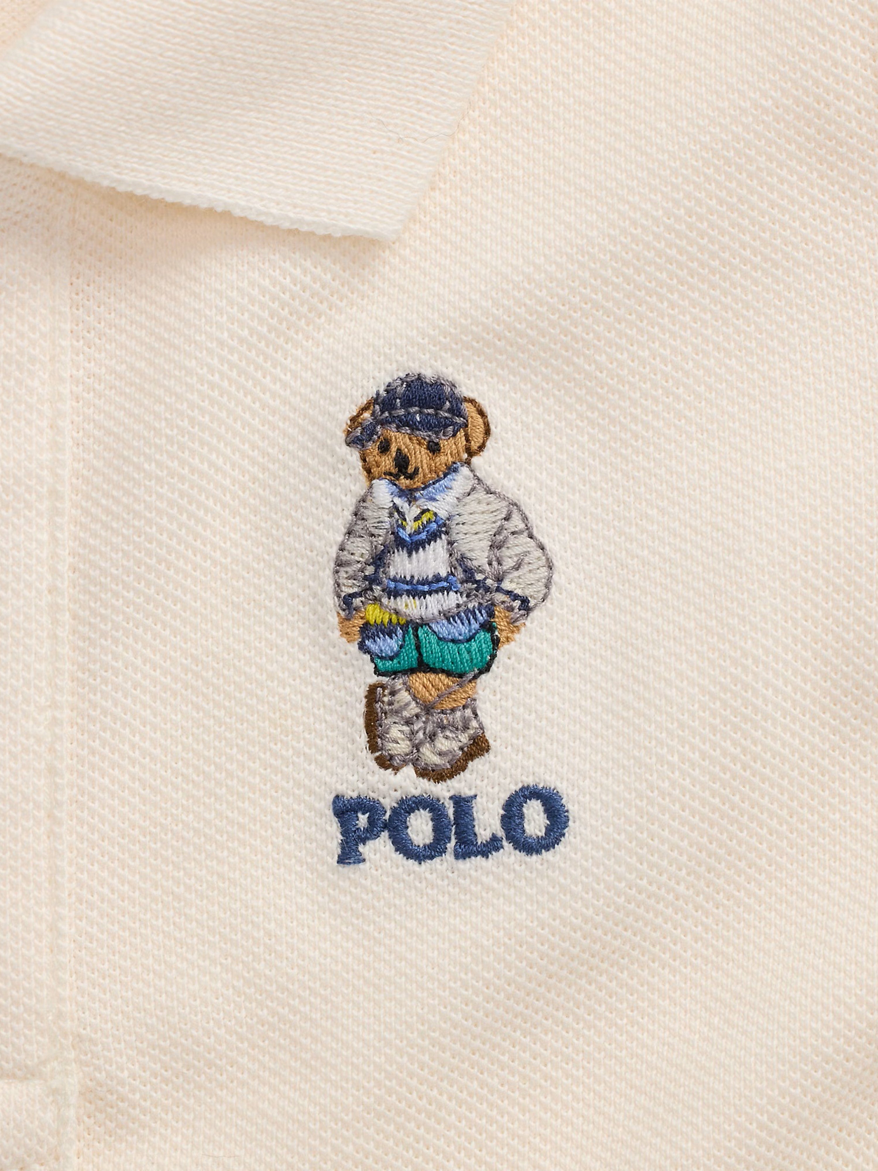Baby Boys Bear Polo Shirt in Ivory - Cute Casual Outfit for Toddlers & Infants - Perfect for Playdates, Family Photos & Everyday Wear