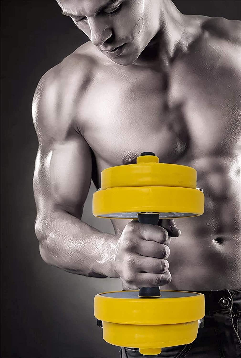 FUXION 44LB Adjustable Dumbbell Set with Barbell Weight Plates - Home Gym Equipment for Strength Training & Fitness Workouts