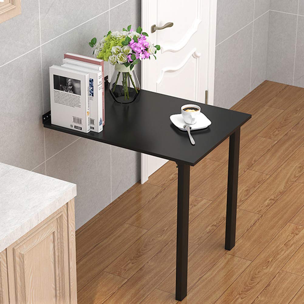 Foldable Wall Mounted Floating Desk - Space Saving Convertible Writing Table for Kitchen, Office & Dining | White, Black & Wood Colors | Perfect for Small Apartments, Dorms & Tiny Homes