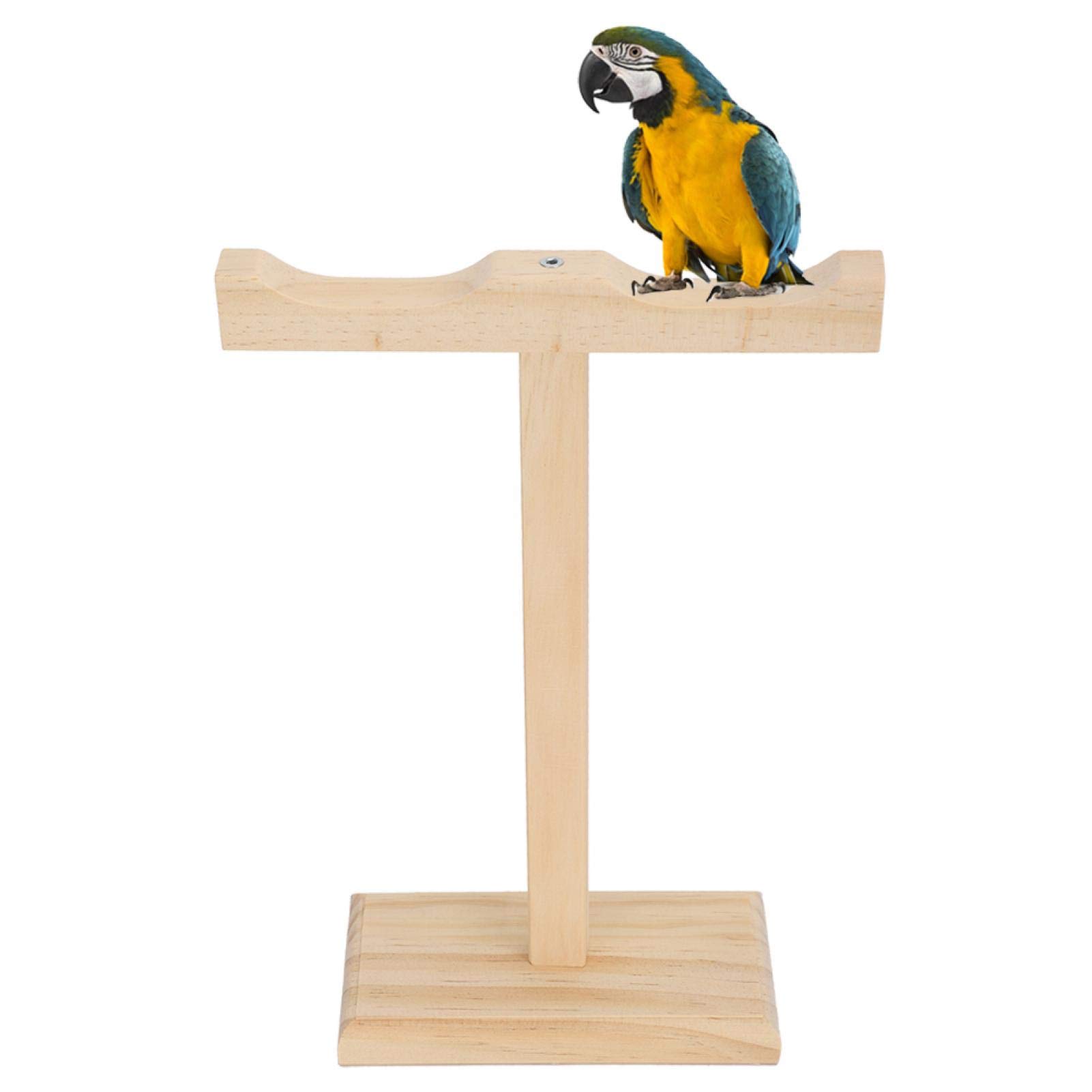 Portable Wooden Bird Play Stand - Training Perch for Parrots & Small Birds | Sturdy Play & Exercise Rod for Cage or Home Use