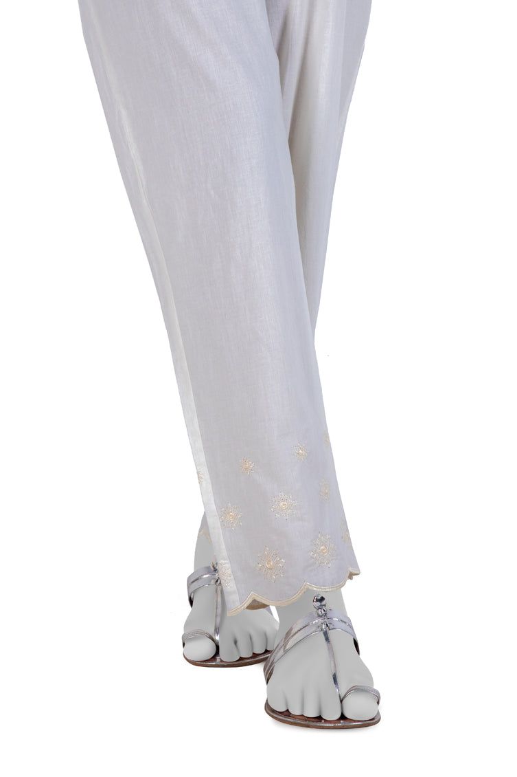 Premium Cambric Off-White Trousers by J. Junaid Jamshed - Comfortable Cotton Pants for Office Wear & Casual Outfits