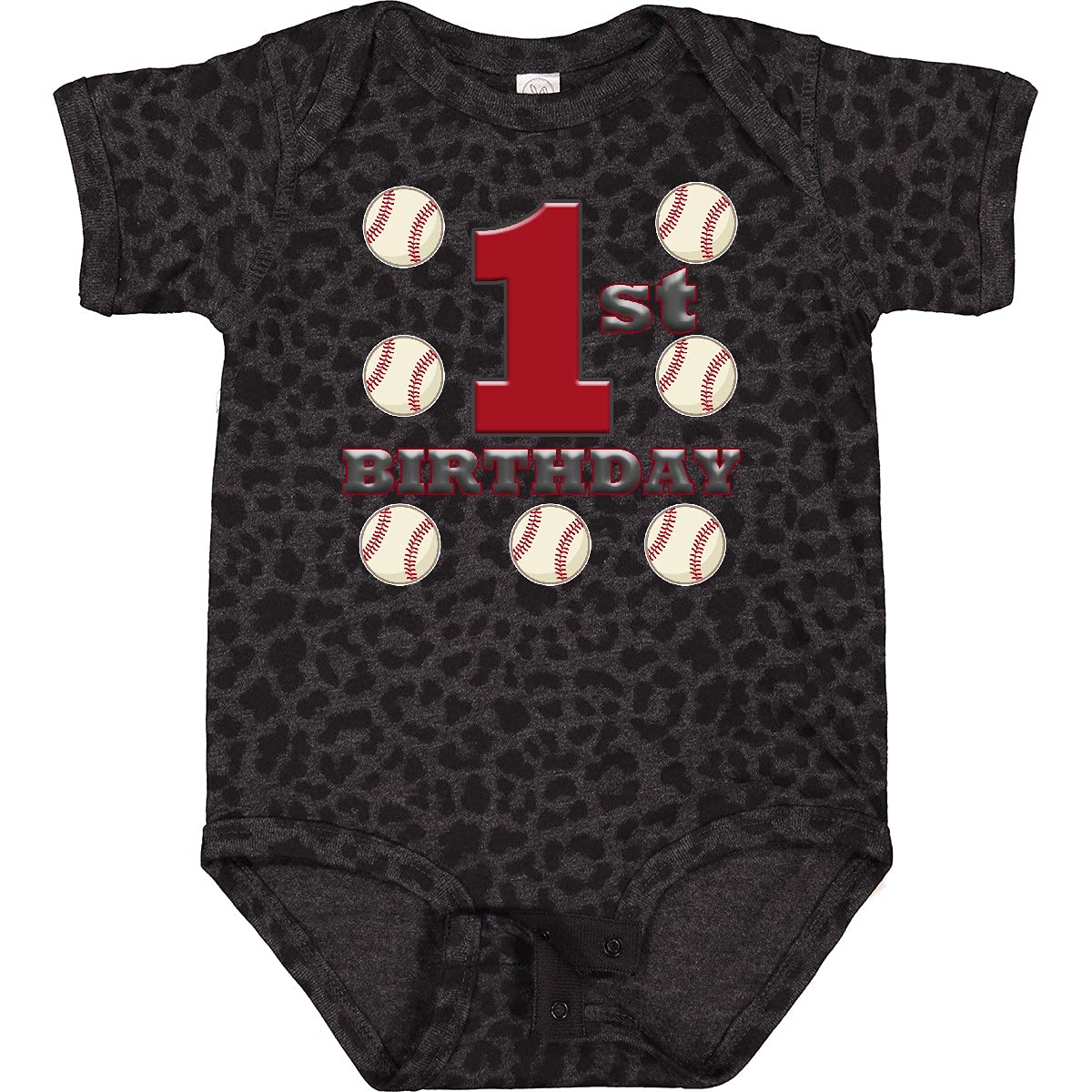 Inktastic First Birthday Baseball Baby Bodysuit - Cute 1st Birthday Outfit for Boys & Girls - Soft Cotton Onesie for Baseball Theme Parties & Photo Shoots