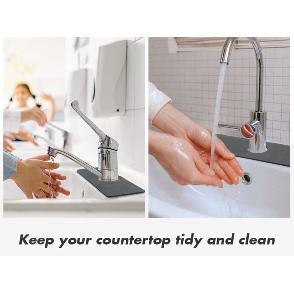 Grafken Soft Diatomaceous Earth Bath Mat Set - 4 Piece Absorbent, Non-Slip Kitchen Sink Mat with Waterproof Backing | Perfect for Bathroom, Shower, Kitchen Sink & Laundry Room Floor Protection