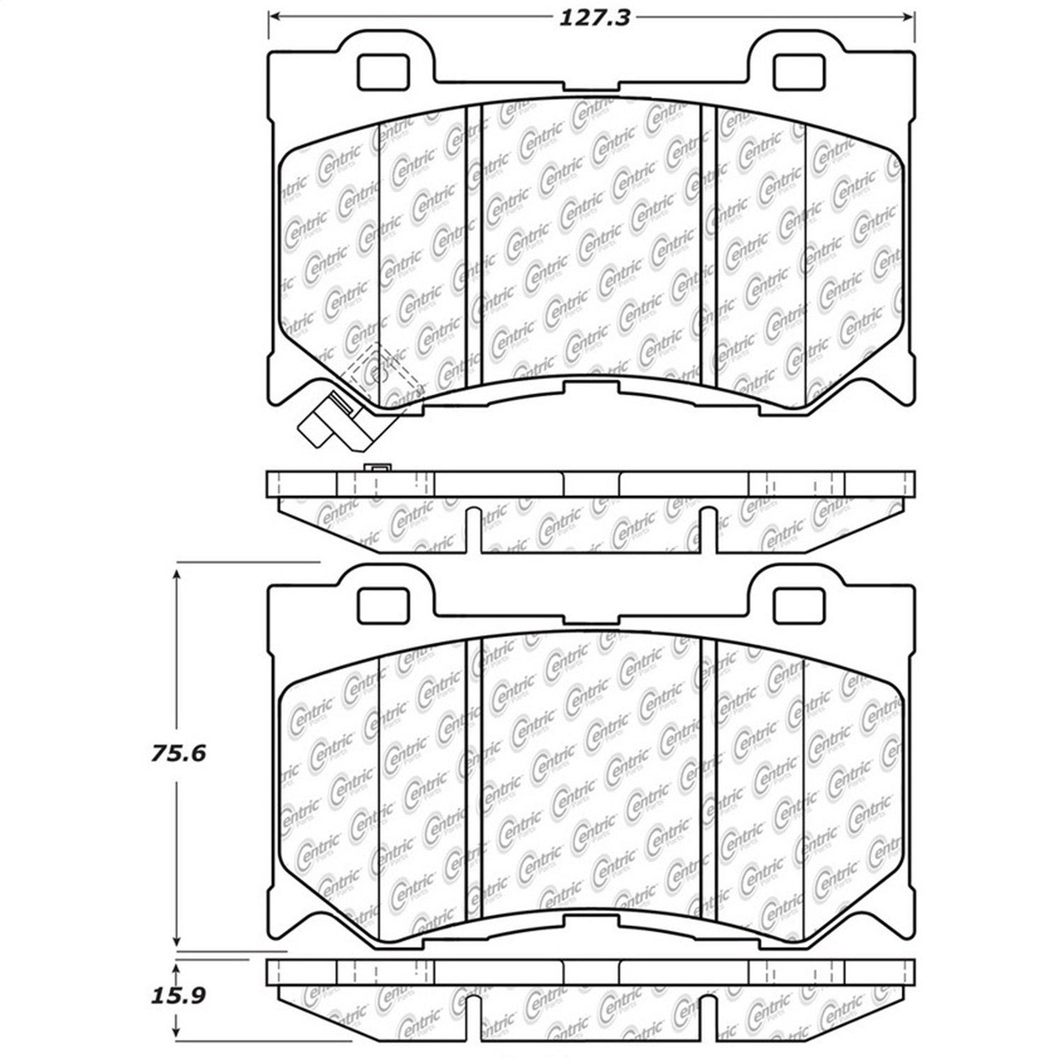 StopTech 308.13460 Front Street Brake Pads with Shims & Hardware - High-Performance Braking for Sedans, SUVs & Daily Commuting