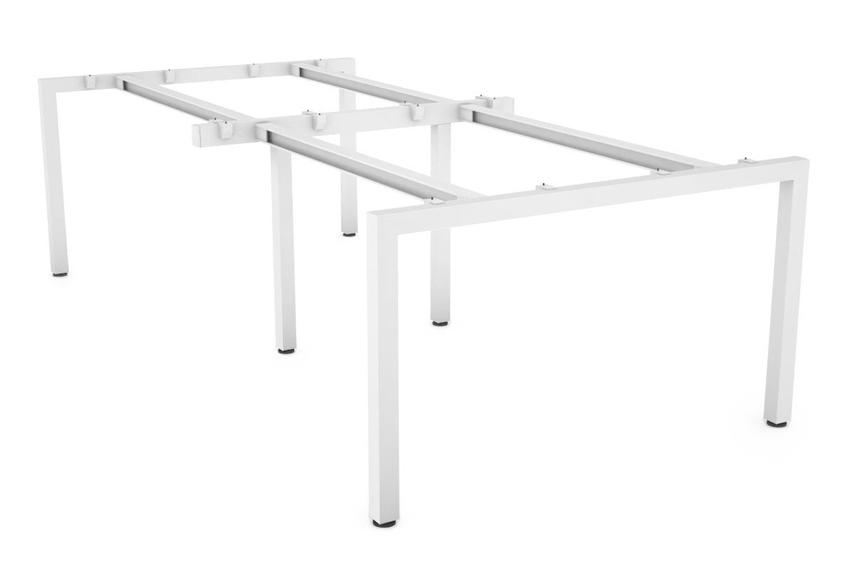White Quadro Square Legs Table Frame - Sturdy & Modern Dining Table Base for Kitchen, Restaurant, and Outdoor Use
