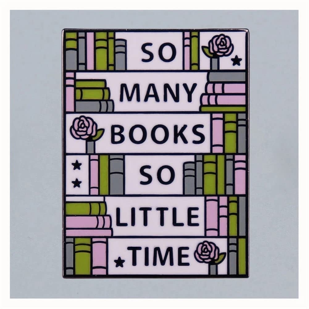 Cartoon Bookcase Brooch - So Many Books So Little Time Metal Lapel Pin for Denim Jacket, Backpack, Gift for Book Lovers & Fans - Perfect for Reading Accessories, Book Club Gifts & Literary Events