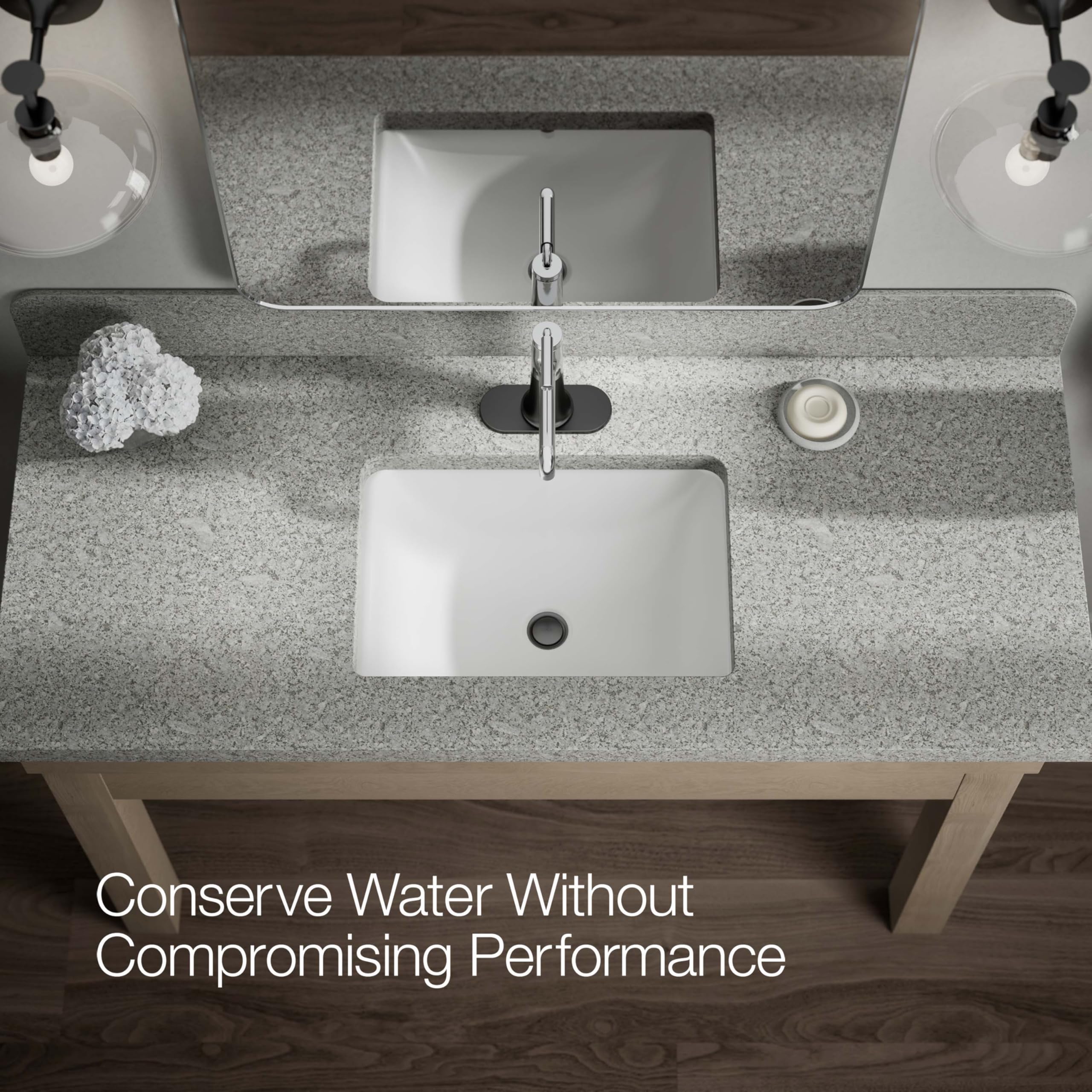 High Flow 1.2 GPM Single Handle Bathroom Sink Faucet - Modern Water-Saving Design for Powder Rooms, Guest Baths & Small Spaces
