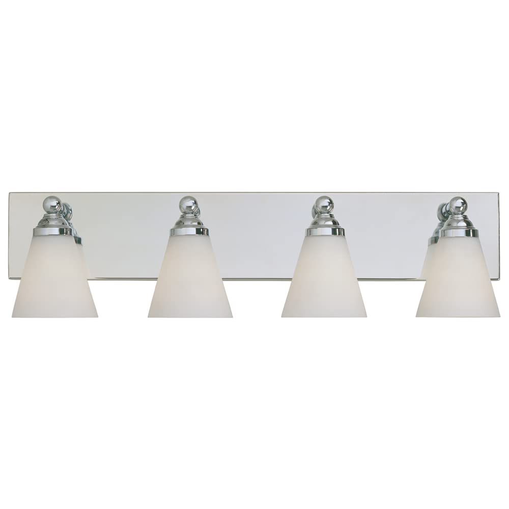 DESIGNERS FOUNTAIN 6494-CH Hudson Wall Mount Sconce - Chrome Bathroom Vanity Light Fixture for Bedroom, Mirror & Bathroom Lighting | Perfect for Home Decor & Vanity Makeup Area