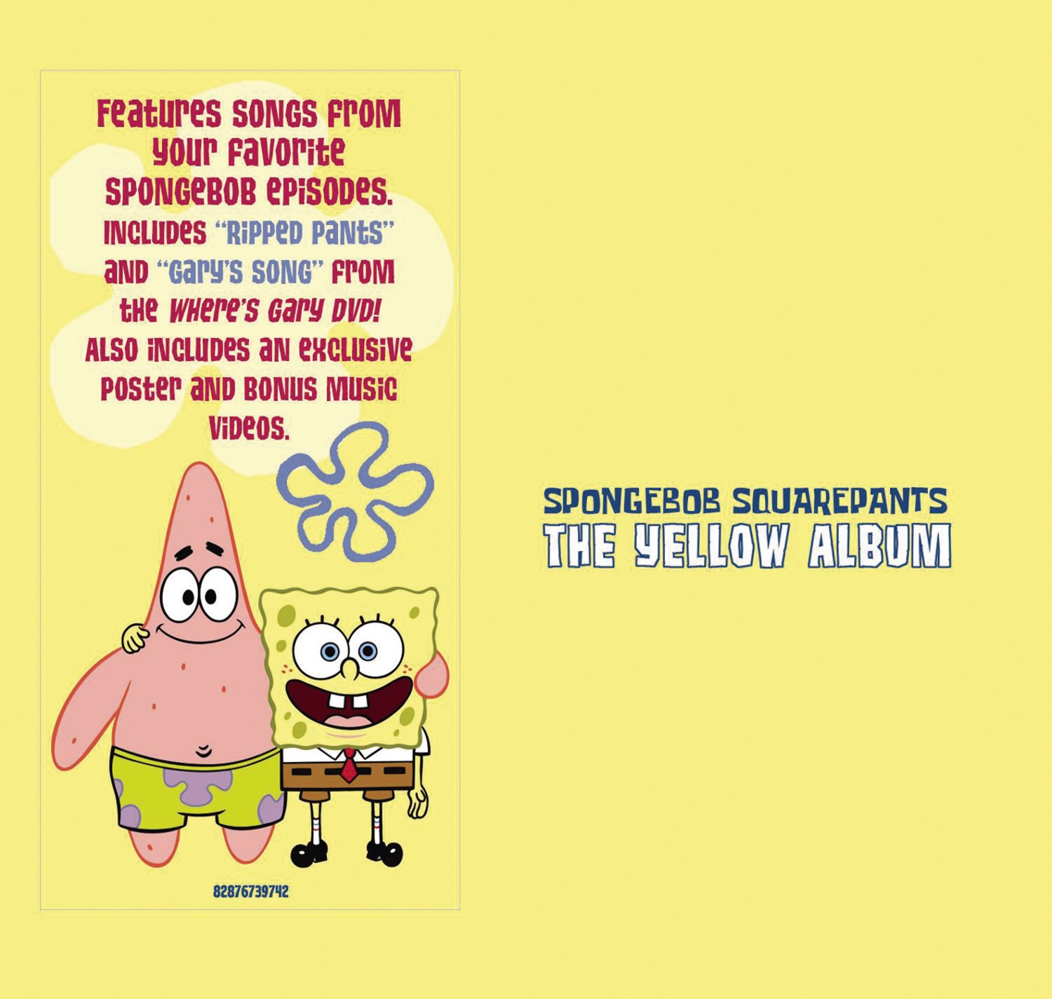 Spongebob Squarepants The Yellow Album - Official Soundtrack Music CD for Kids & Adults - Perfect for Birthday Parties, Road Trips and Nickelodeon Fans Collection