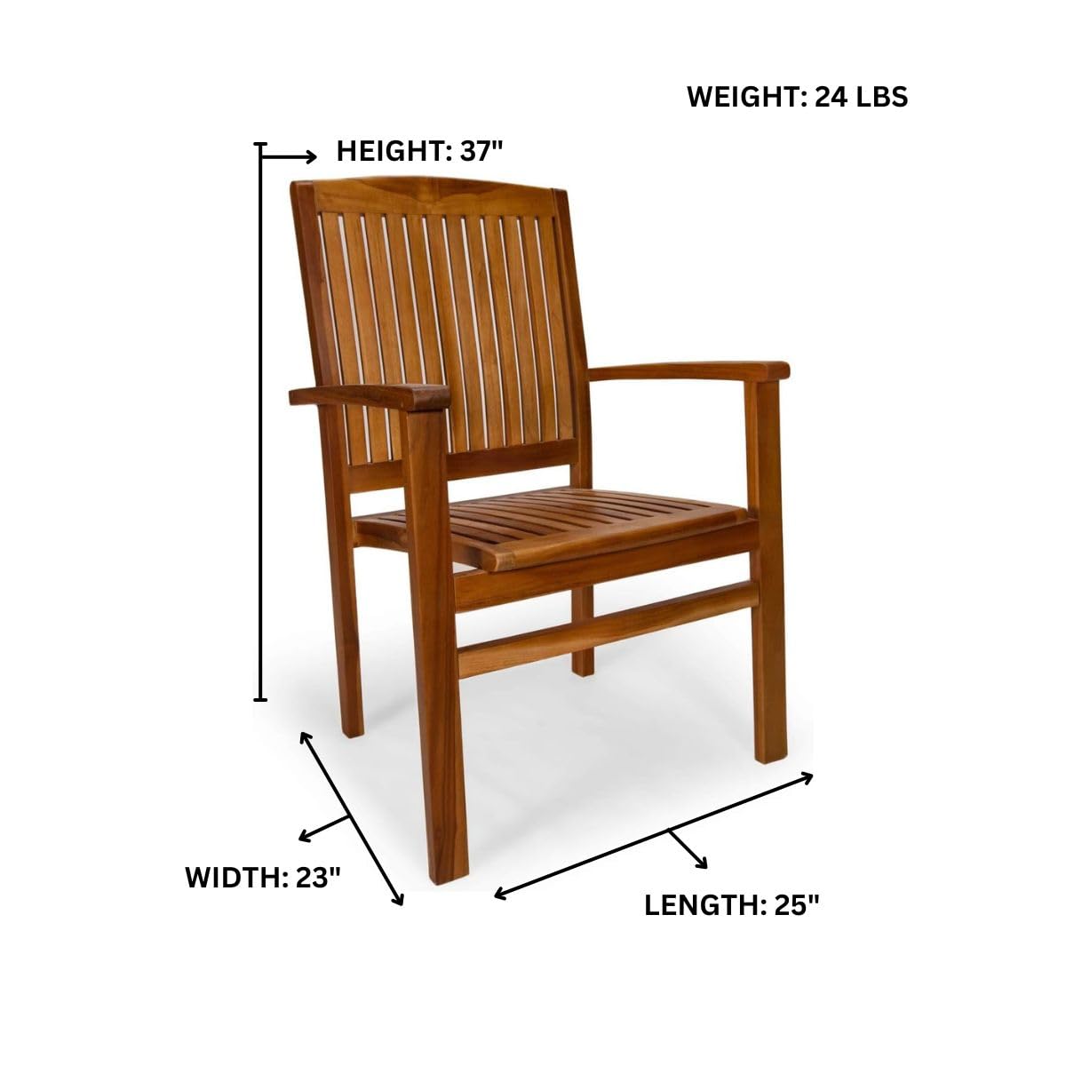 All Things Cedar TE90-24-R 7-Piece Teak Extension Patio Dining Set with Stacking Arm Chairs & Cushions, Red | Expandable Outdoor Table (95