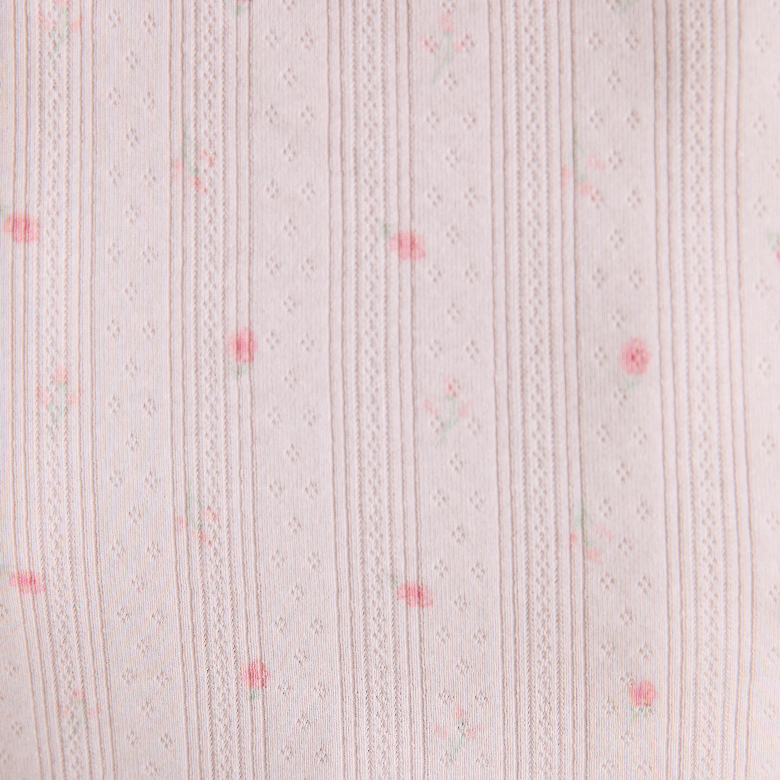 Pointelle Pajama Top - Soft Pink Floral Sleepwear for Women | Comfortable & Breathable Nightwear for Relaxation & Lounging