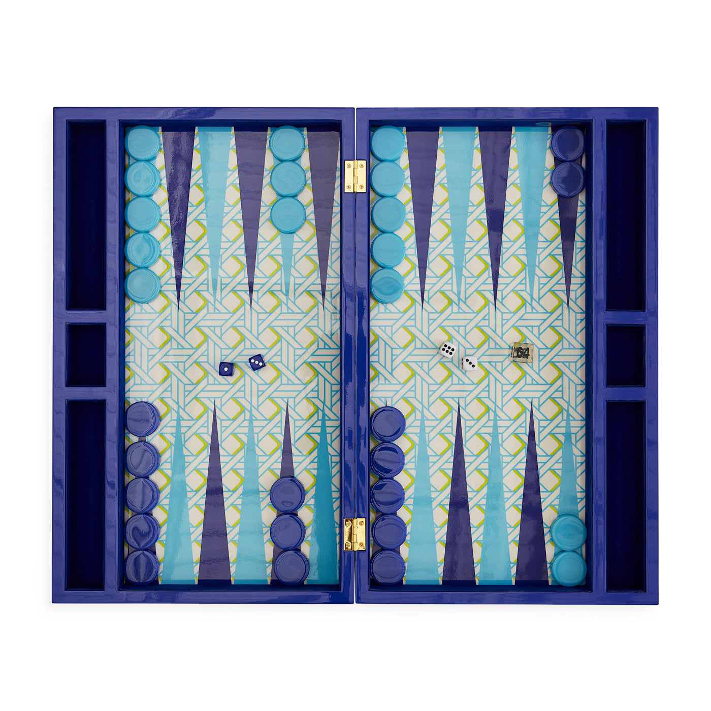 Premium Basketweave Backgammon Set - Classic Wooden Board Game with 30 Checkers, 4 Dice & Cups - Perfect for Family Game Nights, Travel & Home Decor