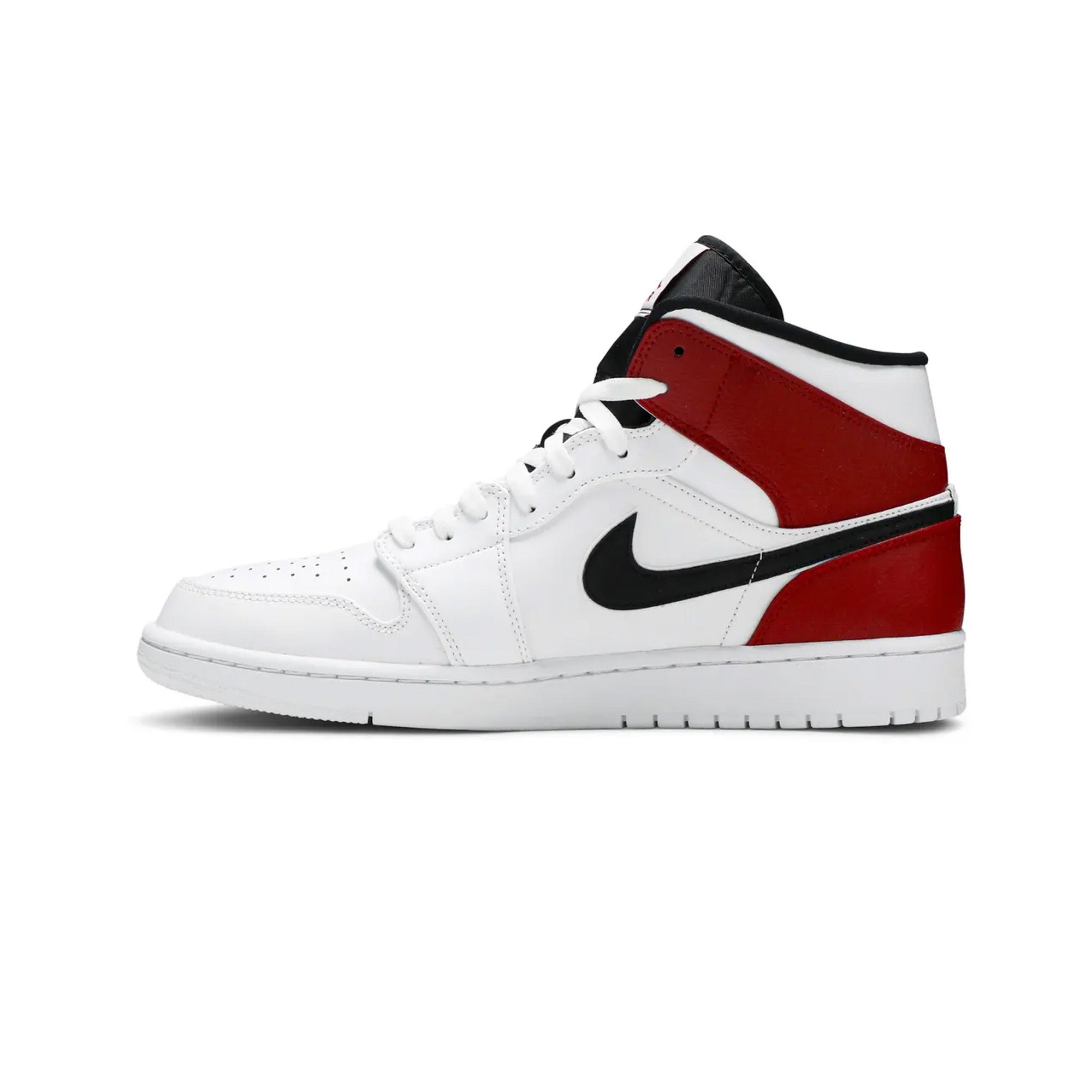 Air Jordan 1 Mid Sneakers - White Black Gym Red Basketball Shoes for Men (2019 Release) | Perfect for Streetwear, Casual Outfits & Basketball Games