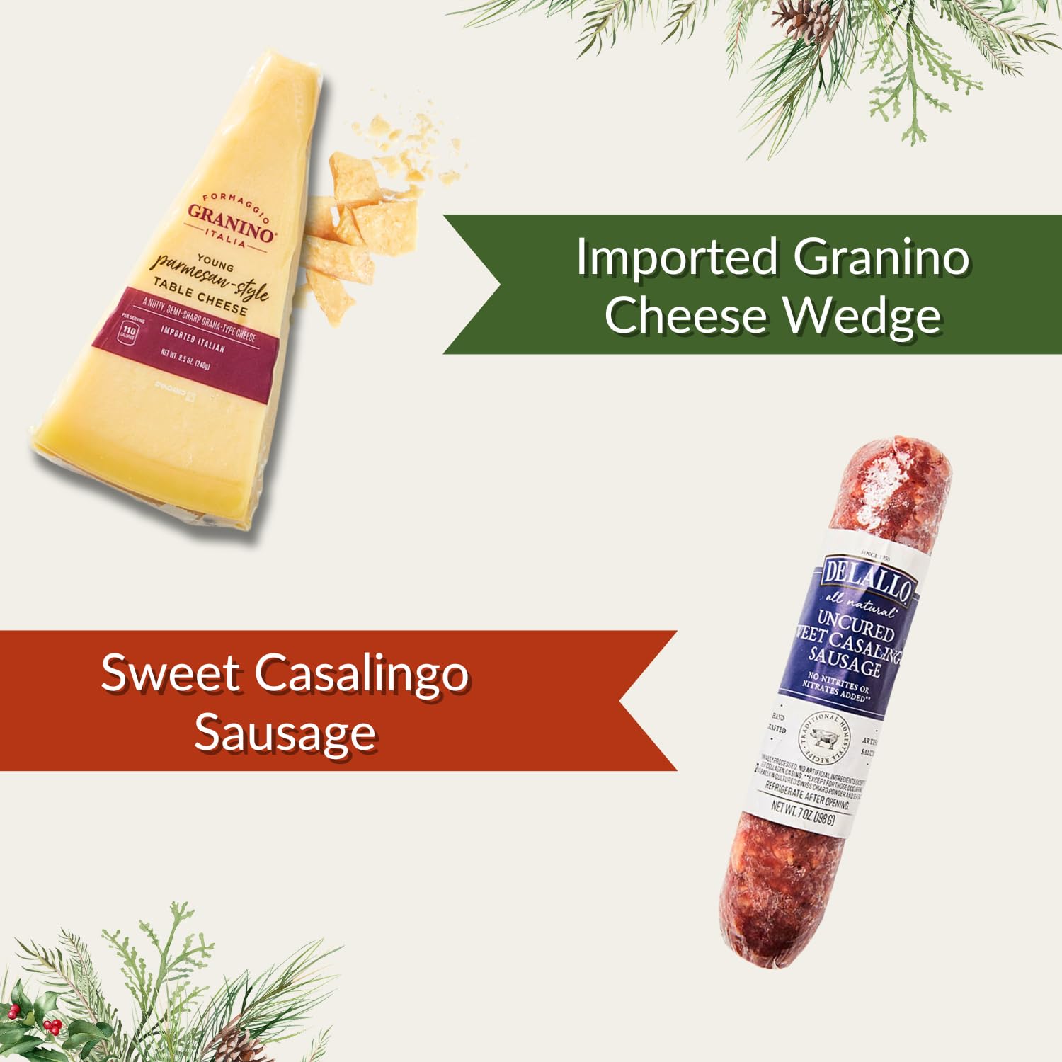 Premium Italian Charcuterie Gift Basket - Imported Granino Cheese & Salami Set | Gourmet Charcuterie Board for Holidays, Christmas & Special Occasions | Perfect for Dinner Parties, Wine Pairings & Corporate Gifts