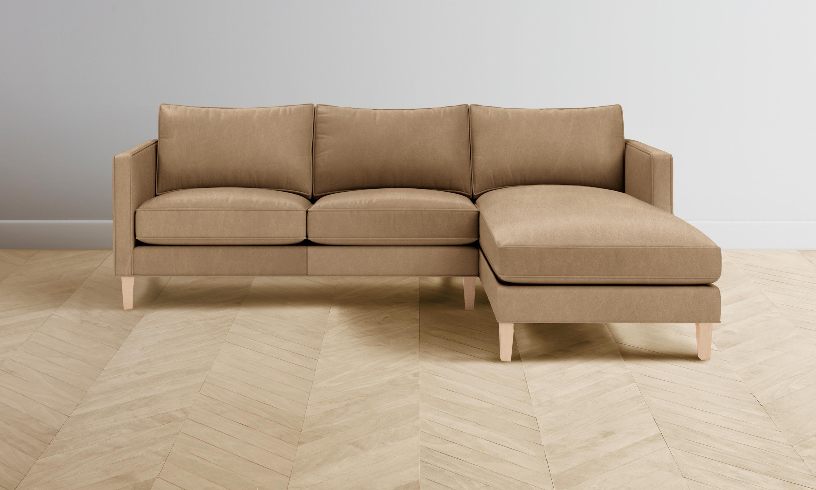 Premium Crosby Sectional Sofa in Tuscan Leather Camel - Luxurious Comfort for Living Room, Lounge & Family Gatherings