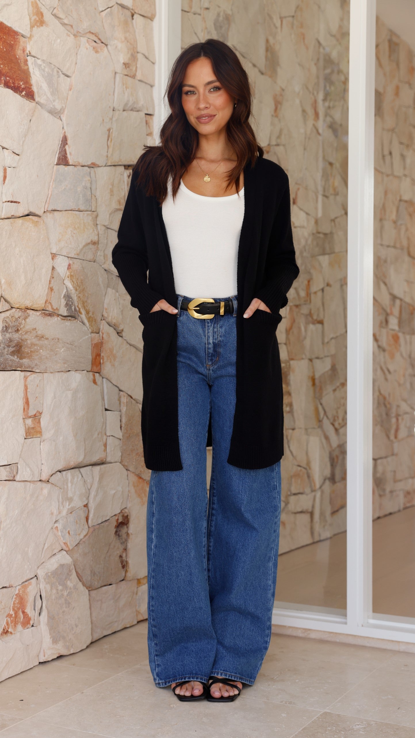 Izzy Cardigan Women's Black Knit Sweater - Cozy & Stylish for Fall, Winter & Casual Outings