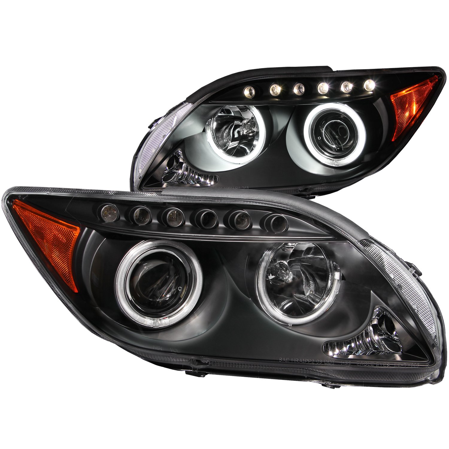 Anzo USA 121119 Scion tC Projector Headlights with Halo Ring - Black Housing Headlight Assembly (Pair) - Upgrade for Night Driving & Custom Car Styling