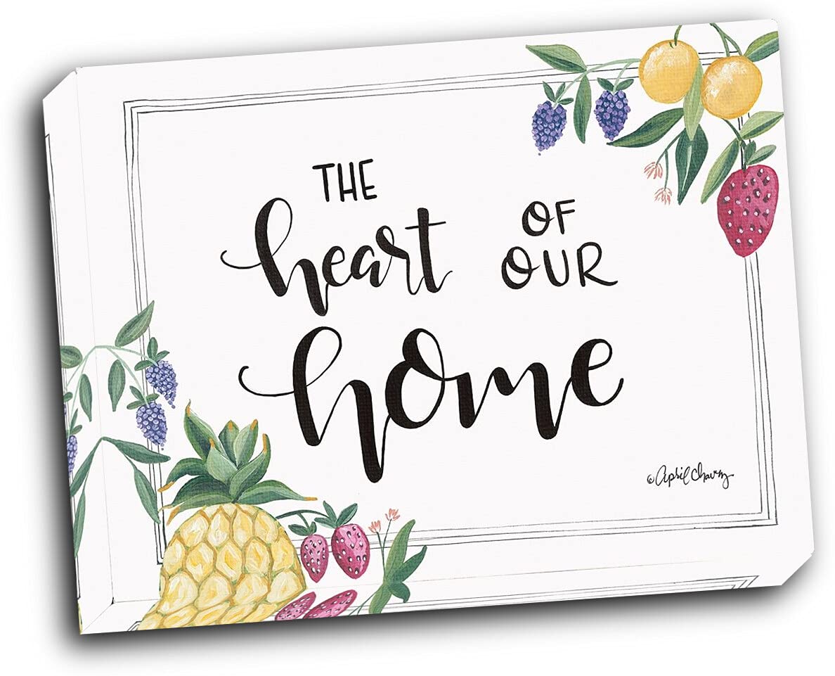 Heart of Our Home - 20x16 Fruit Themed Gallery Wrapped Canvas Wall Art for Kitchen & Dining Room Decor