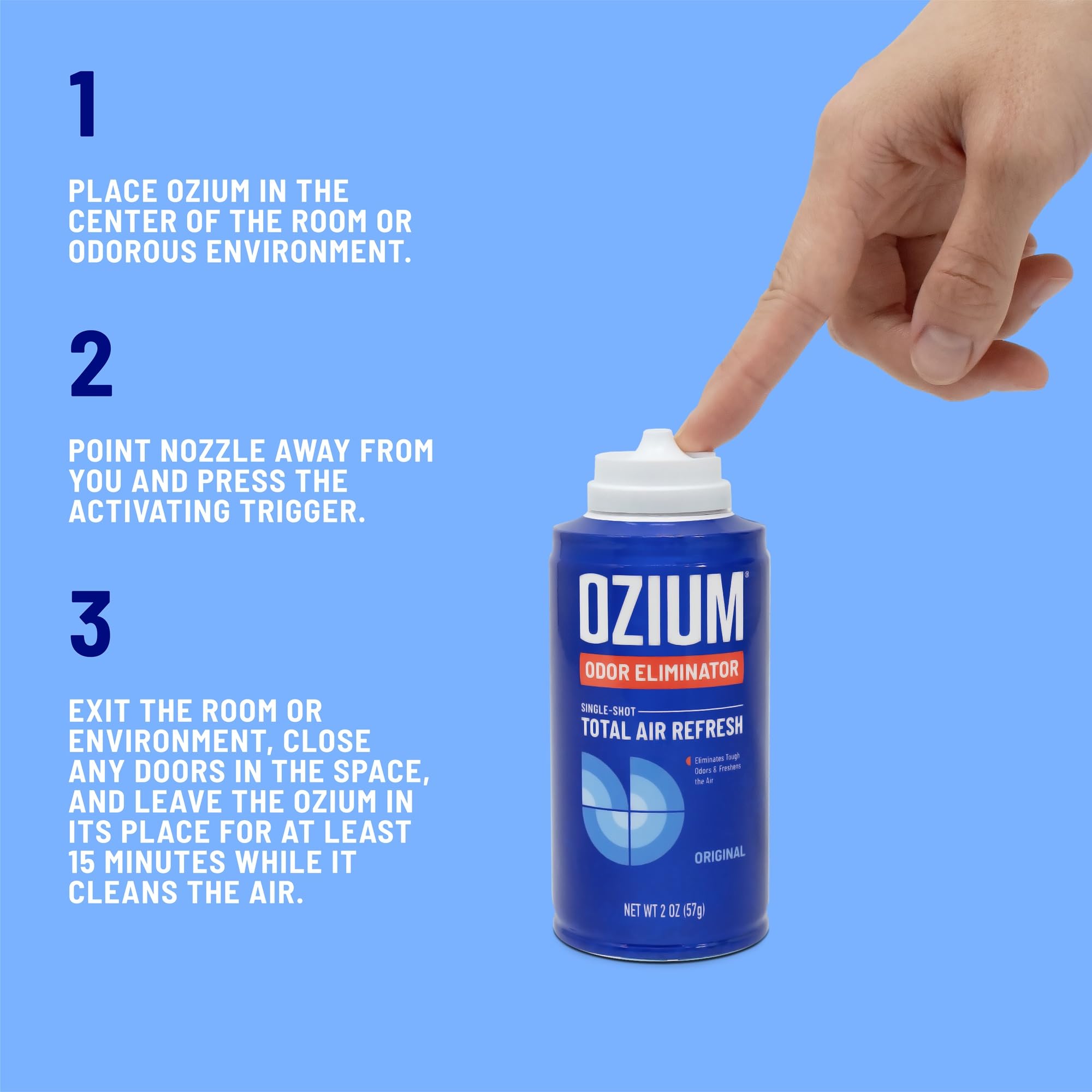 Ozium Air Sanitizer 2 oz - Original Scent Car Fogger & Smoke Odor Eliminator (4 Pack) | Fast-Acting Air Freshener for Cars, Homes & Offices | Eliminates Cigarette Smoke, Pet & Cooking Odors