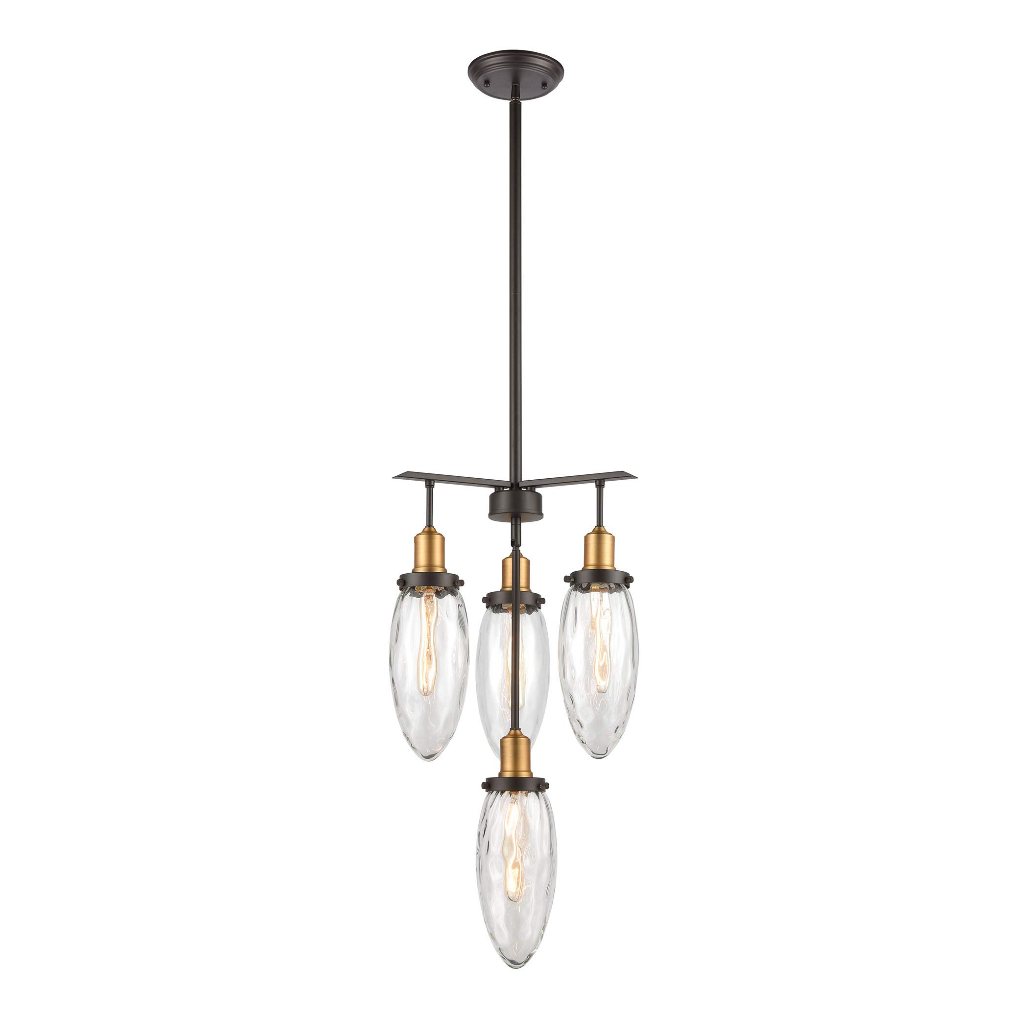 Elk Home 16327/4 Shinzu 16-Inch Wide 4-Light Chandelier - Oil Rubbed Bronze Finish - Elegant Dining Room Lighting for Home Decor