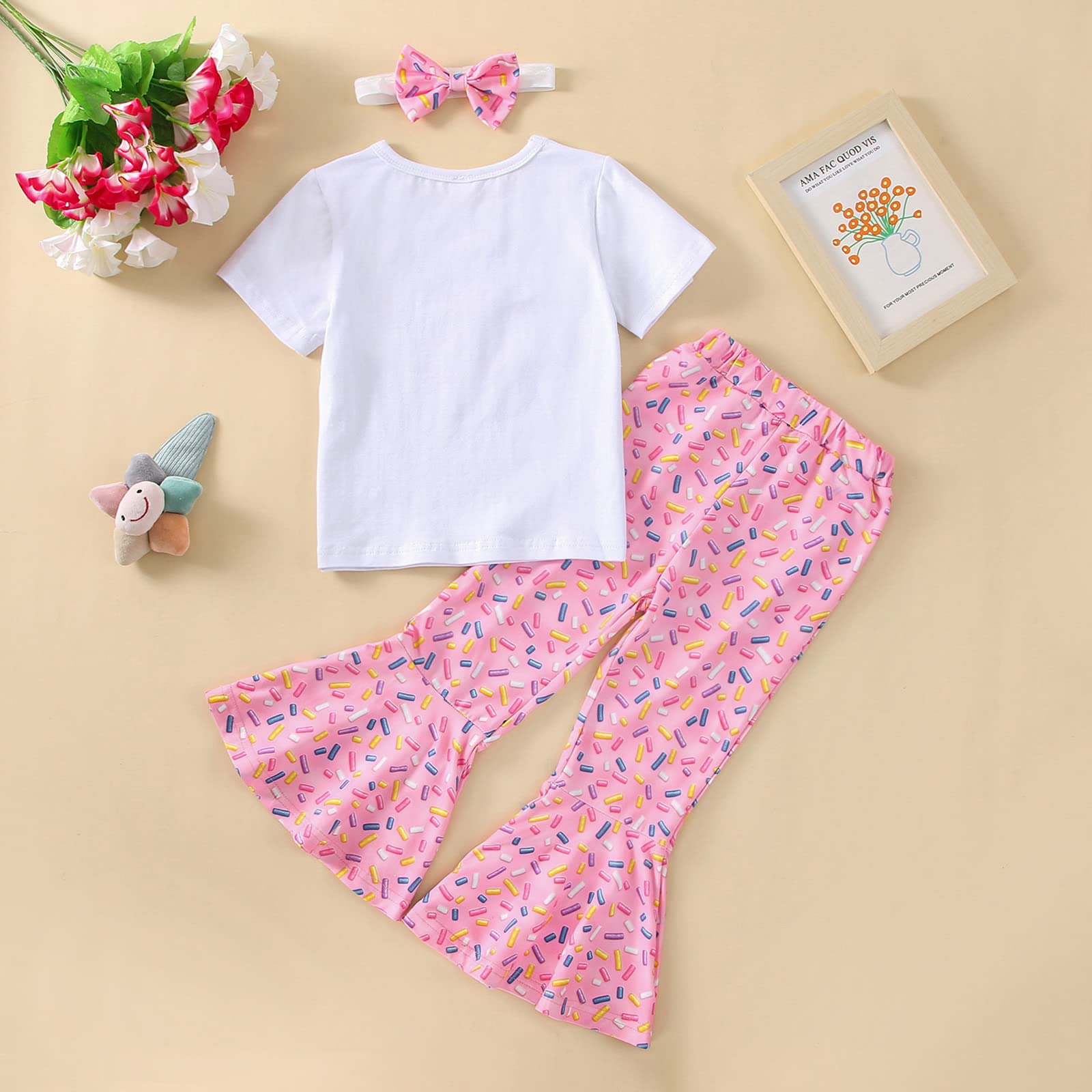 Newborn Baby Girls Pink Striped Tutu Dress & Headband 2Pcs Set - First Birthday Outfit, Casual Donut Print Skirt for Photoshoot, Party, and Special Occasions