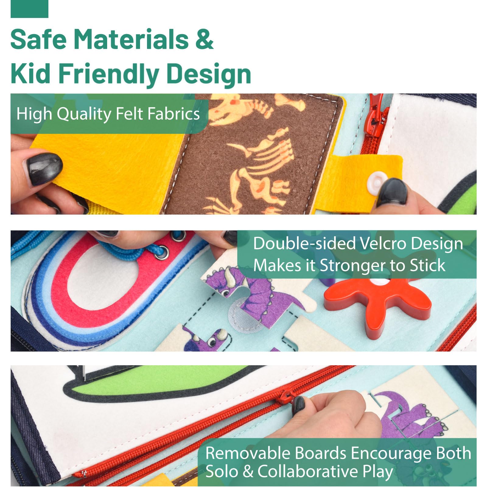 Montessori Busy Board for Toddlers 3-5 Years - Sensory Learning Activity Book with Fine Motor Skills Development - Perfect for Preschool Education & Travel Toys - Ideal for Airplane, Car Rides & Quiet Playtime at Home
