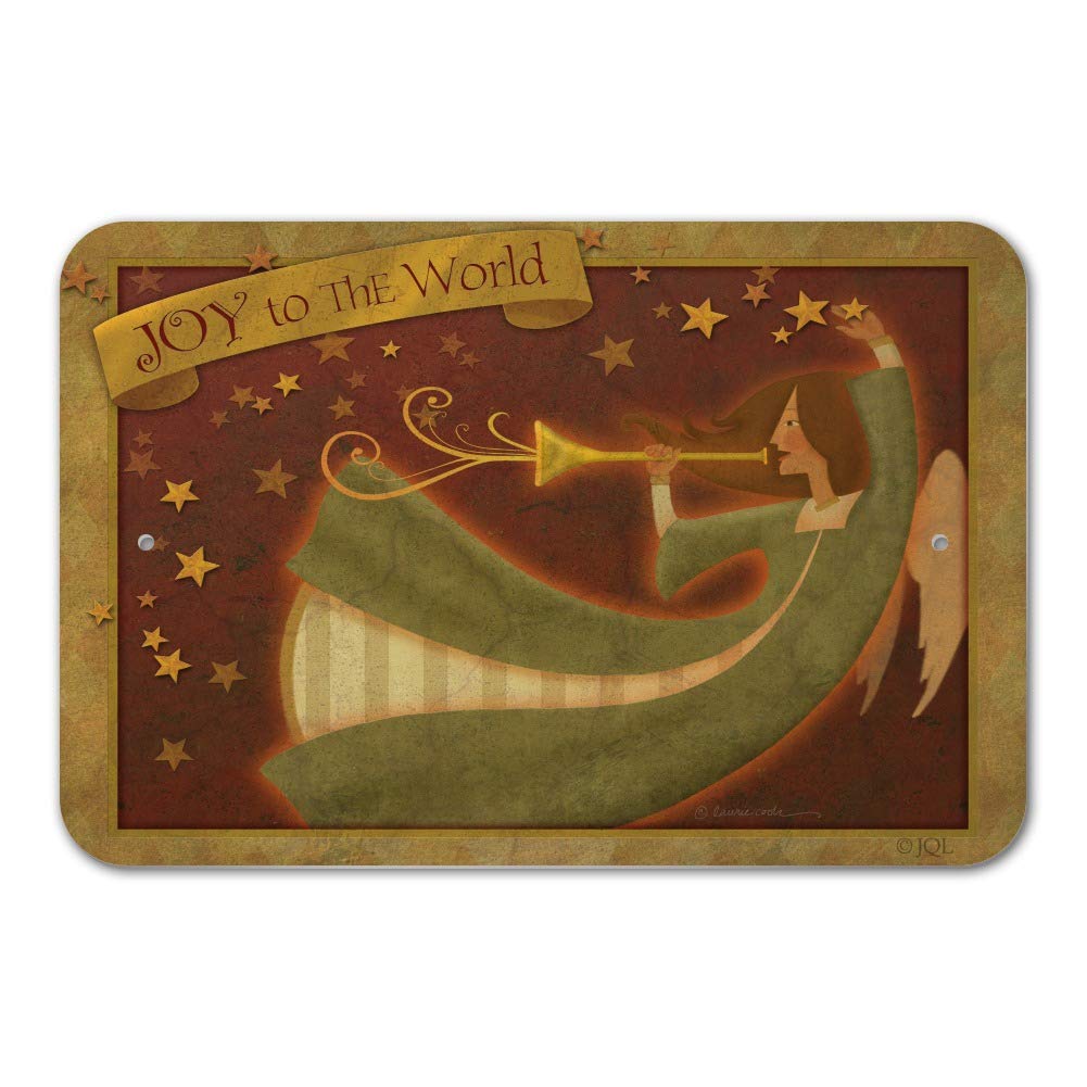 Christmas Holiday Joy to The World Angel Sign - Festive Home & Office Decor for Holidays, Parties & Gifts | Perfect for Wall Art, Business Decorations & Seasonal Celebrations