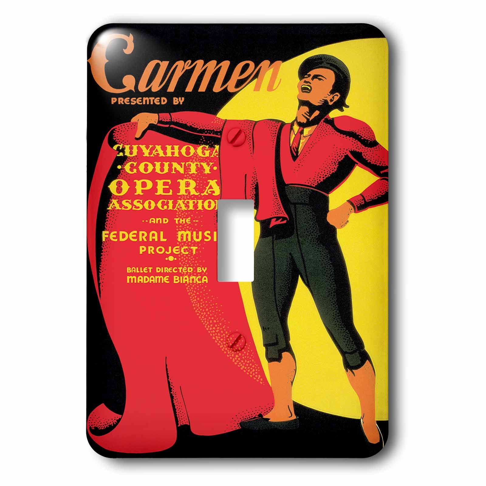 3dRose lsp_171414_1 Carman WPA Light Switch Cover - Vintage Opera Art Design for Home Decor | Perfect for Living Room, Bedroom & Office