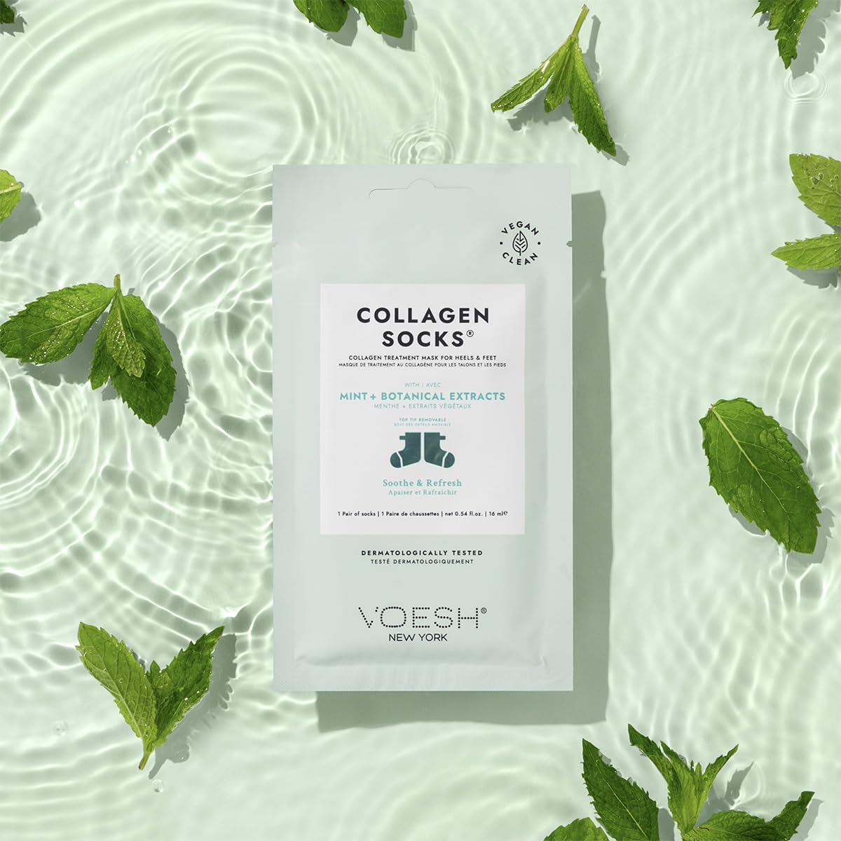 VOESH Collagen Socks for Dry Cracked Heels - Moisturizing Foot Treatment Socks with Vegan Collagen | Spa Pedicure & Cracked Heel Repair | Perfect for At-Home Foot Care & Relaxation