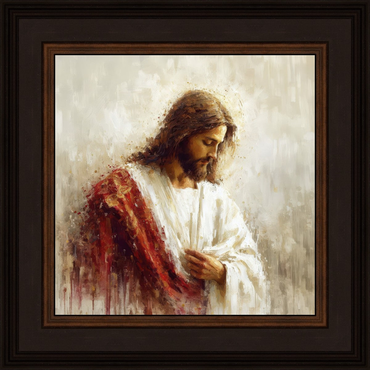 Jesus Christ in Red Robes - Religious Wall Art for Home & Church Decor - Perfect for Prayer Rooms, Sunday Schools & Christian Gifts