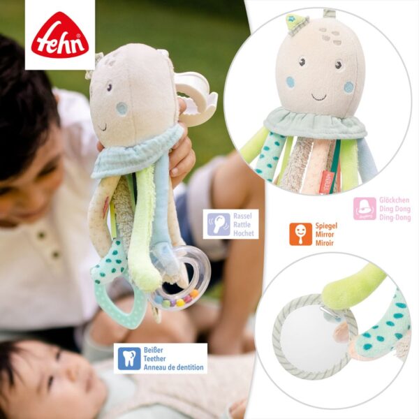Fehn Sensory Activity Octopus Toy - Soft & Interactive Baby Toy for Early Learning & Development - Perfect for Playtime, Autism Therapy & Sensory Exploration