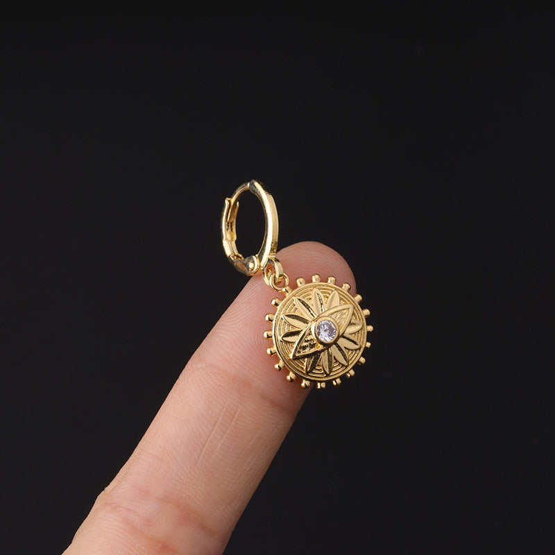 18K Gold Boho Hoop Earrings for Women - Elegant Dangle Earrings with Vintage Design | Perfect for Parties, Weddings & Everyday Wear | HSPJ329