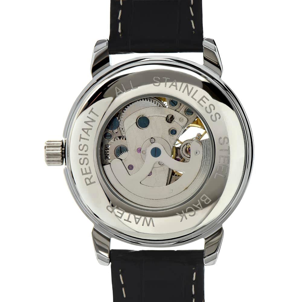 Automatic Skeleton Watch for Men - Romantic 'A Mi Amor' Spanish Gift for Him - Perfect Father's Day Present - Stylish Mechanical Watch for Daily Wear & Special Occasions