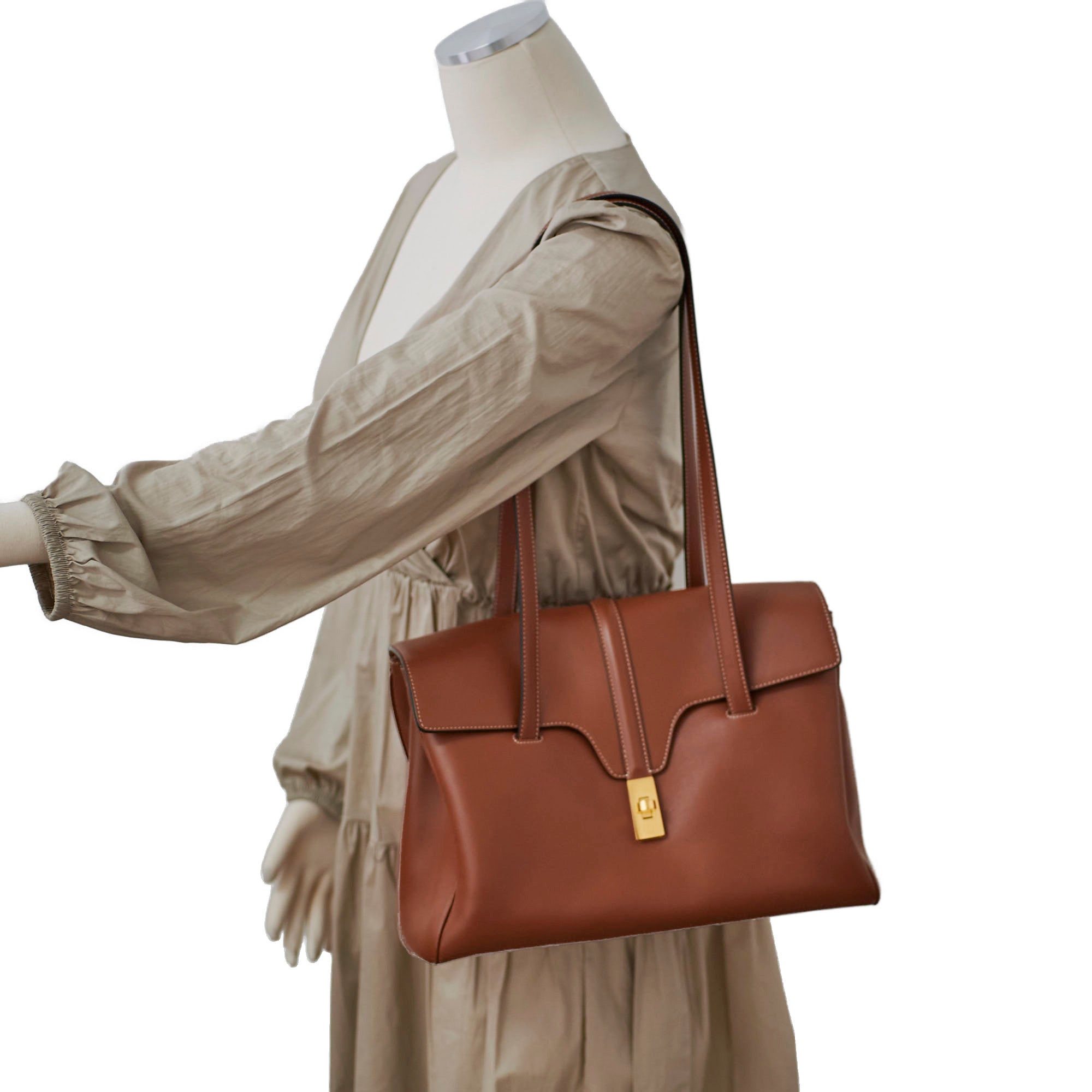 Celine Medium Soft 16 Bag in Tan - Luxury Leather Shoulder Bag for Women | Perfect for Work, Travel & Everyday Use
