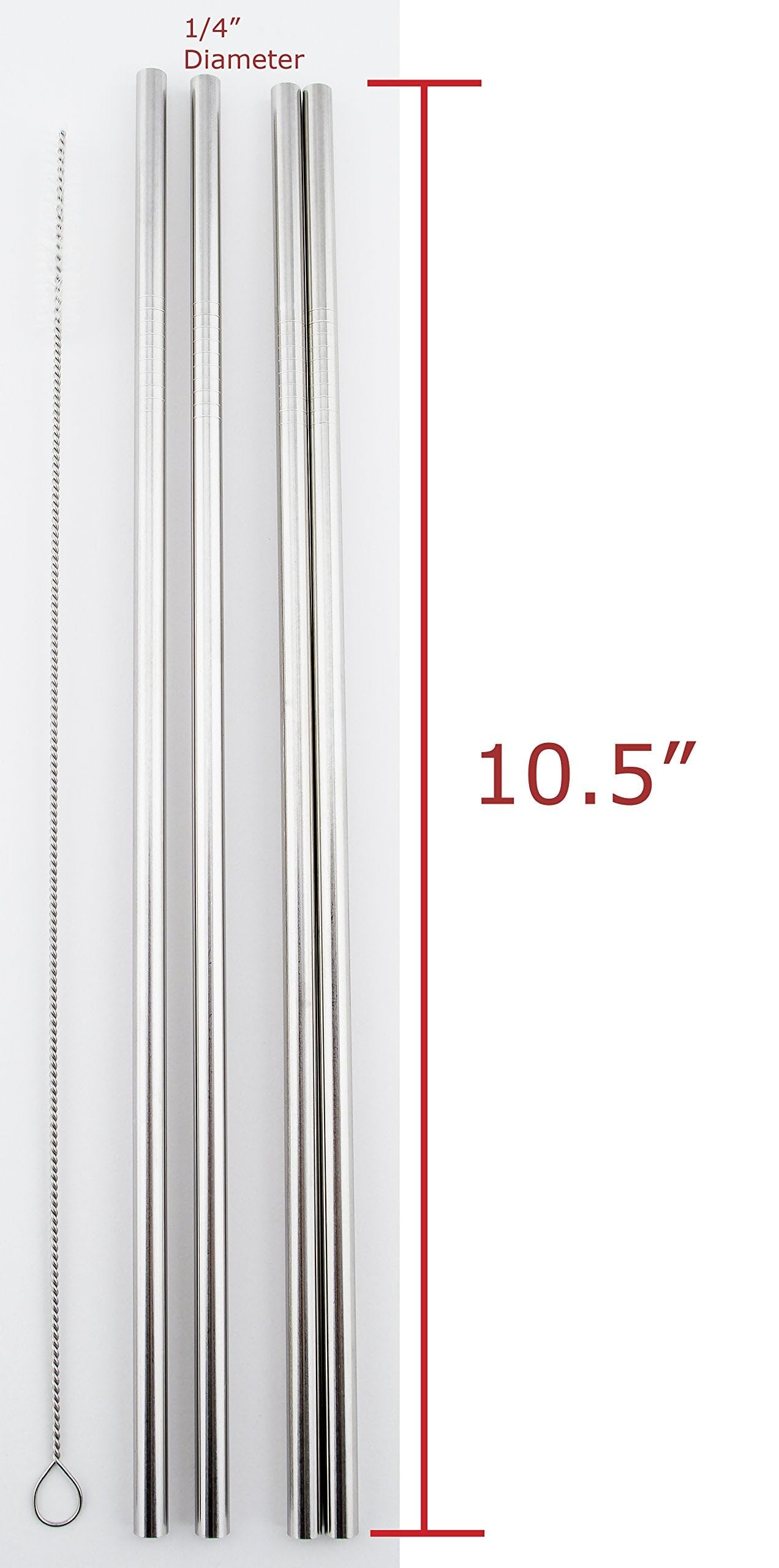 4 Pack Reusable Stainless Steel Straws for 30 oz Yeti Tumbler & Rambler Cups - CocoStraw Brand Eco-Friendly Metal Drinking Straws - Perfect for Iced Coffee, Smoothies & Cold Drinks at Home, Office or Travel