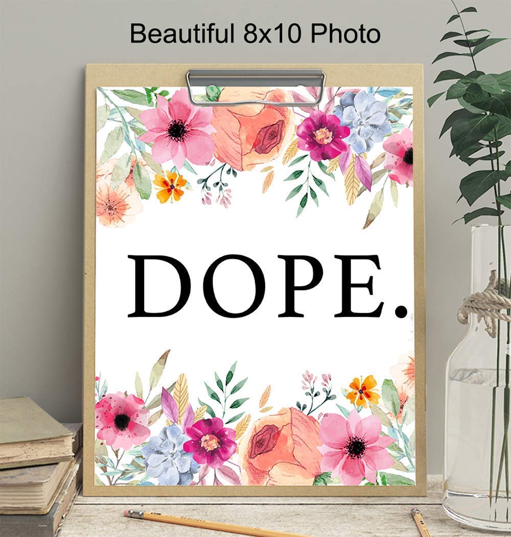 Dope Wall Art Poster - Modern Contemporary Home Decor for Bedroom, Living Room, Office & Dorm - Perfect Gift for Cannabis & 420 Enthusiasts - 8x10 Unframed Print - Ideal for Stoner Aesthetic & Bohemian Spaces