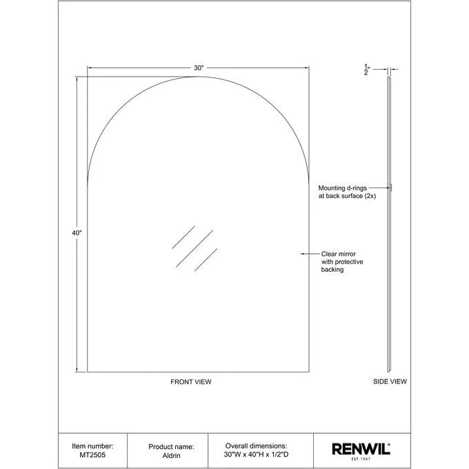 Aldrin Mirror - Modern Wall Mirror for Home Decor, Bathroom, Bedroom & Living Room | Stylish & Functional for Vanity, Makeup & Selfie Station