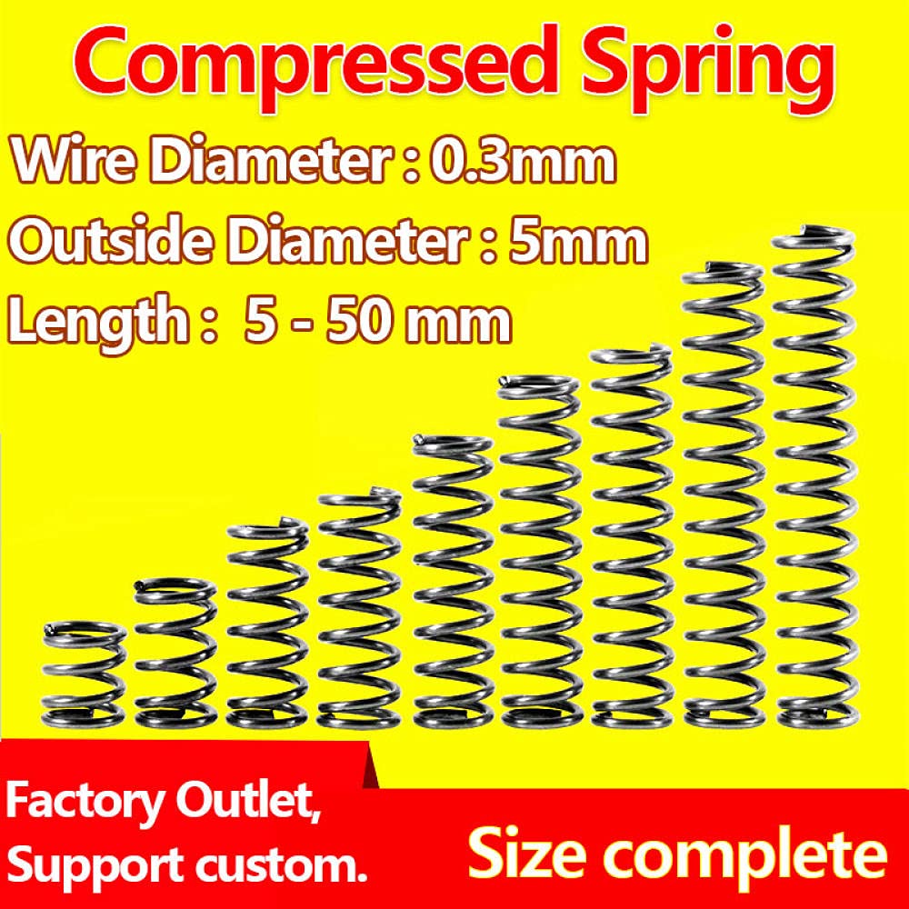High-Quality Torsion Spring 0.3mm Wire Diameter 5mm-10mm Outer Diameter (10Pcs) - Compressed Pressure Return Release Spring for Machinery, Automotive, and Industrial Equipment