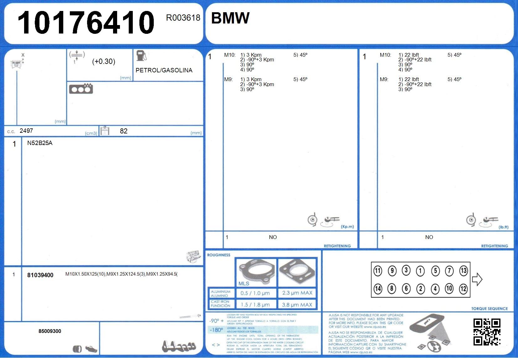 52277600 Cylinder Head Gasket Set - High-Quality Engine Seal Kit for Automotive Repair & Maintenance | Compatible with Multiple Car Models