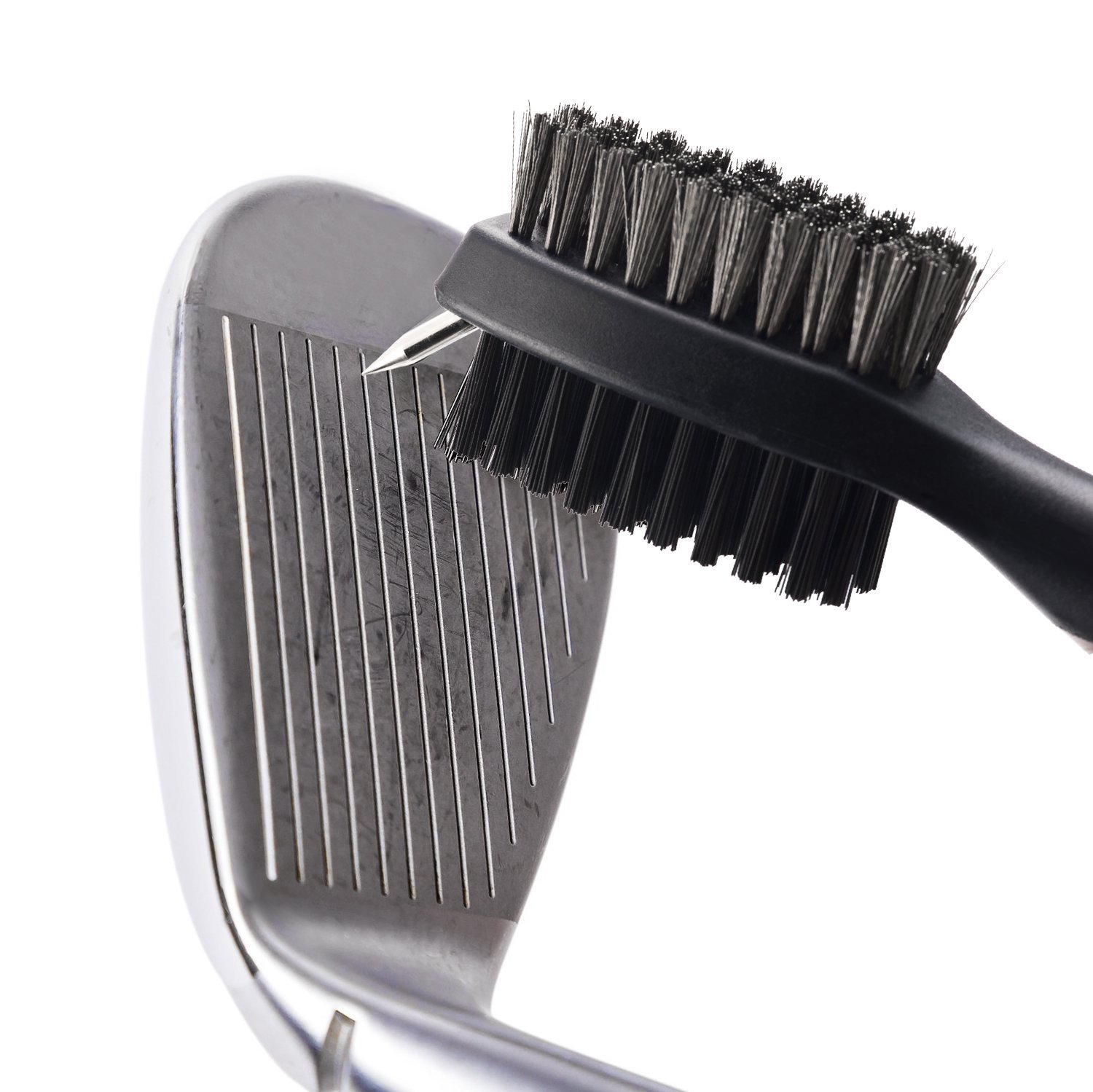 2 Ft Retractable Golf Club Brush & Groove Cleaner Set with Aluminum Carabiner - Perfect for Cleaning All Golf Irons & Clubs | Ideal for Golf Course, Driving Range & Home Practice