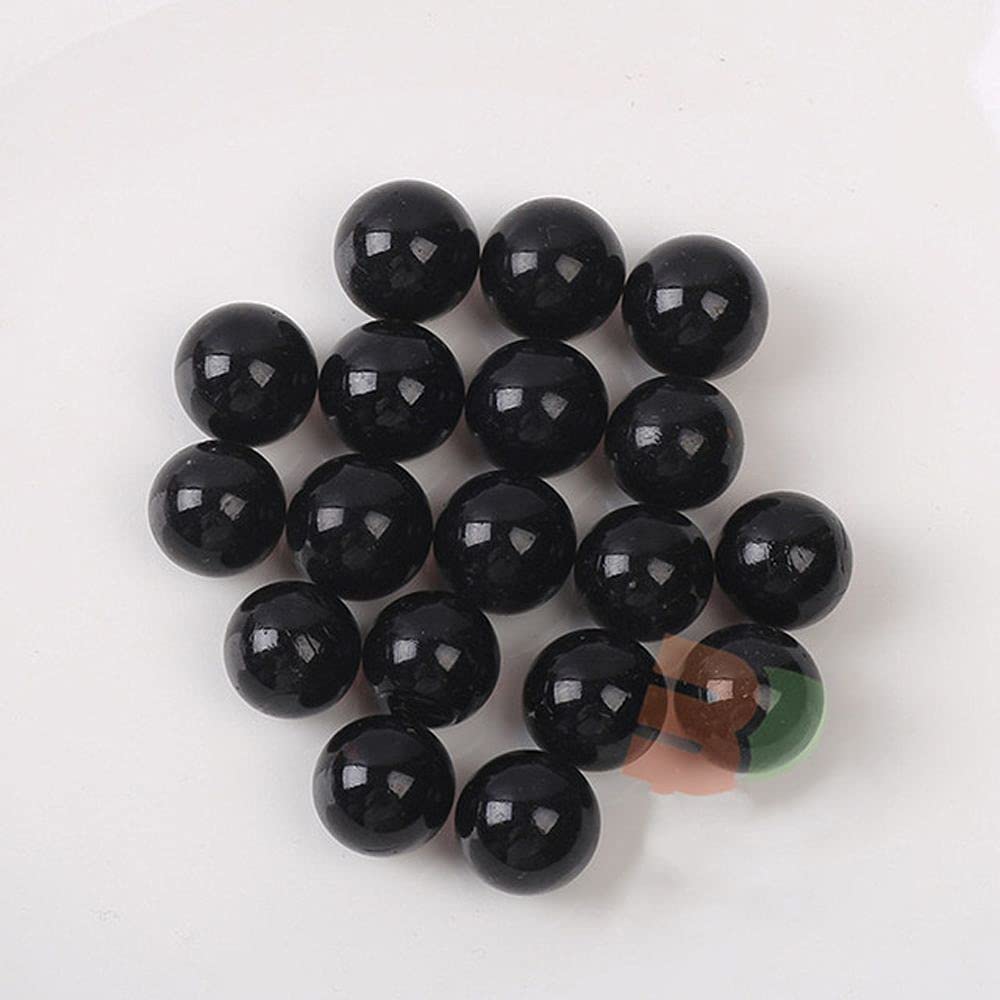 YANTIN Glass Marbles - 20pcs Black Decorative Balls for Fish Tanks, Games & DIY Crafts | Transparent Glass Beads for Home Decor, Kids Play & Sensory Toys