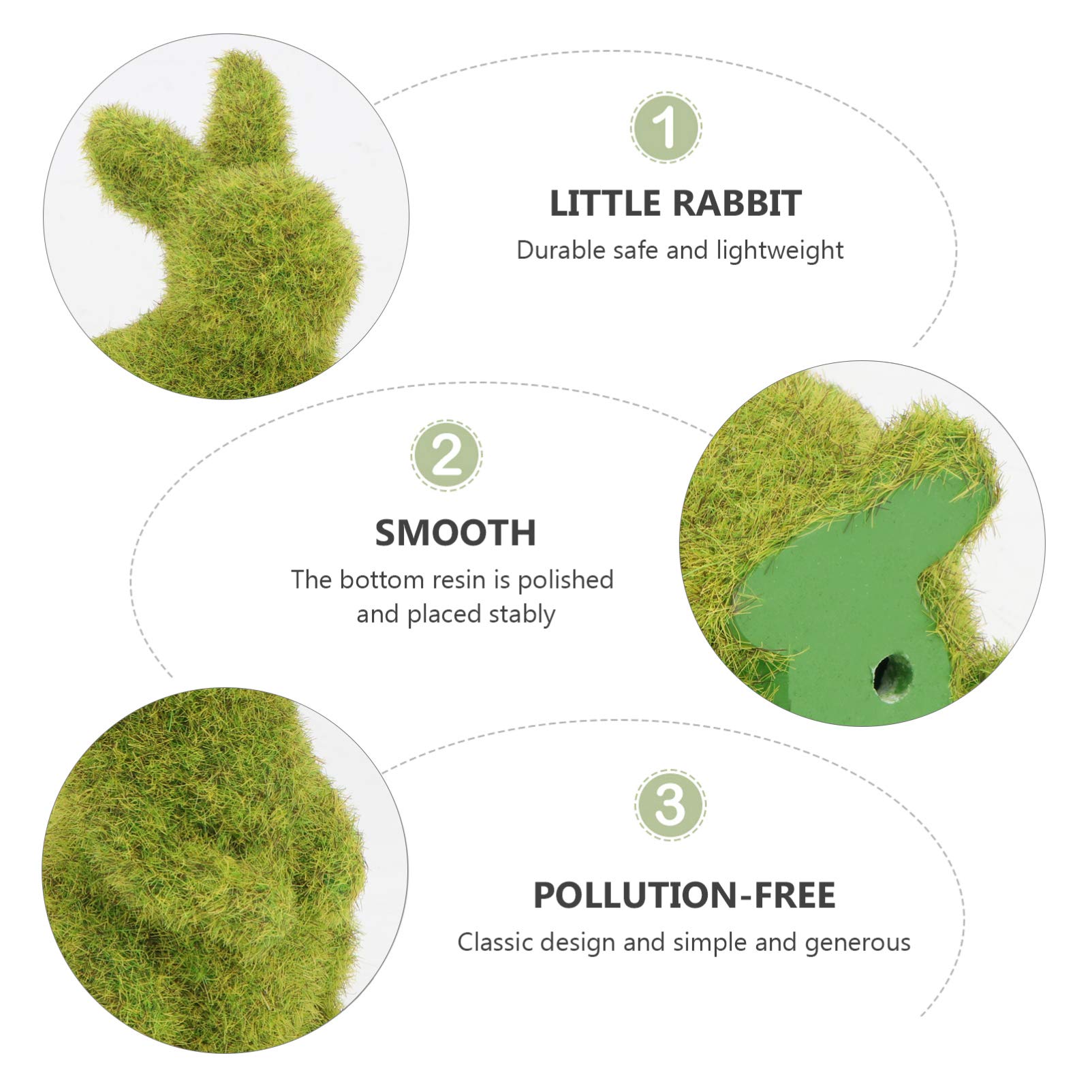 Happyyami Flocking Rabbit Decorations 2pcs - Moss Bunny Easter Garden Ornaments for Spring Home Decor, Easter Basket Fillers, and Outdoor Garden Decorations
